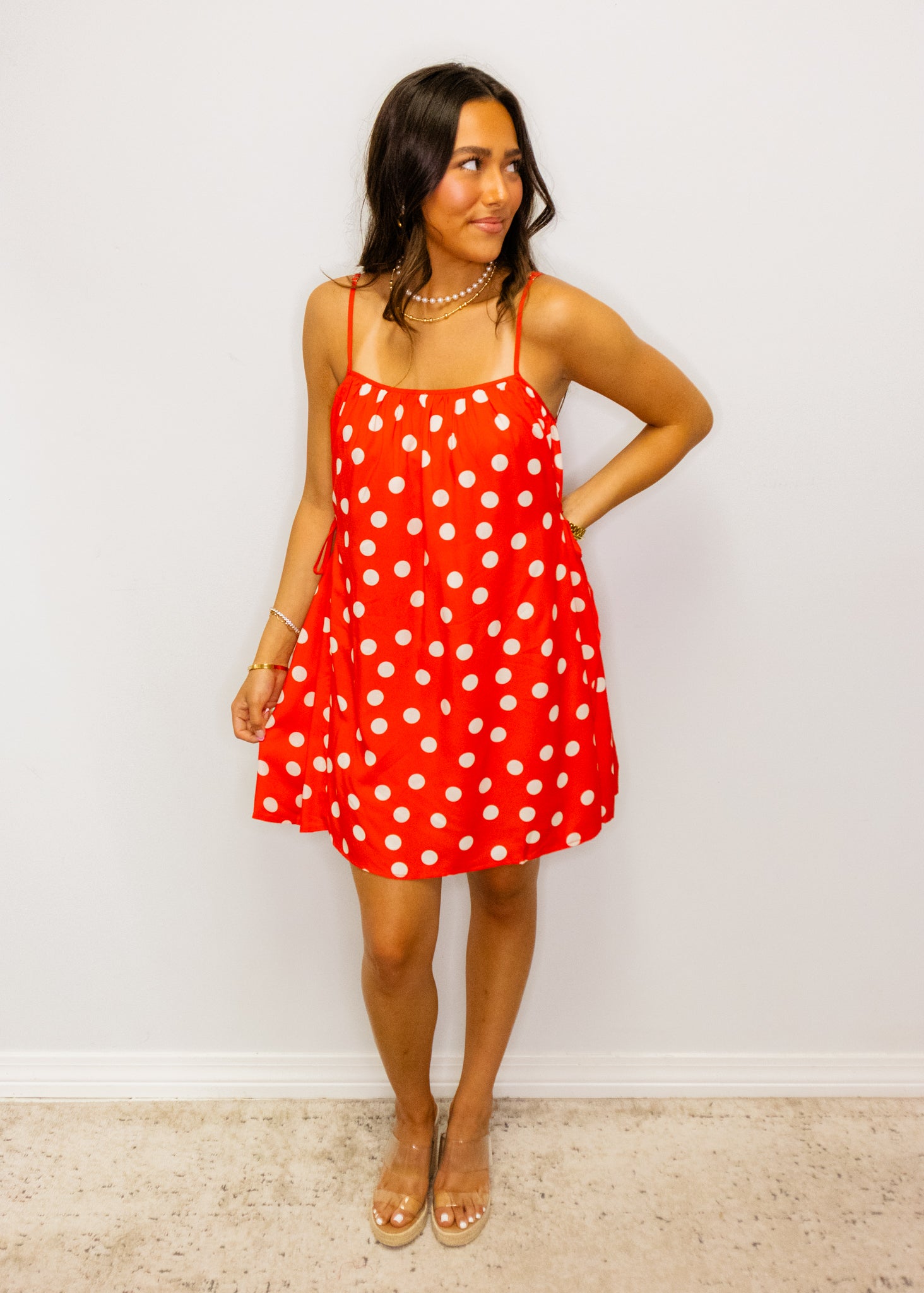 Red Polka Dot Cami Dress