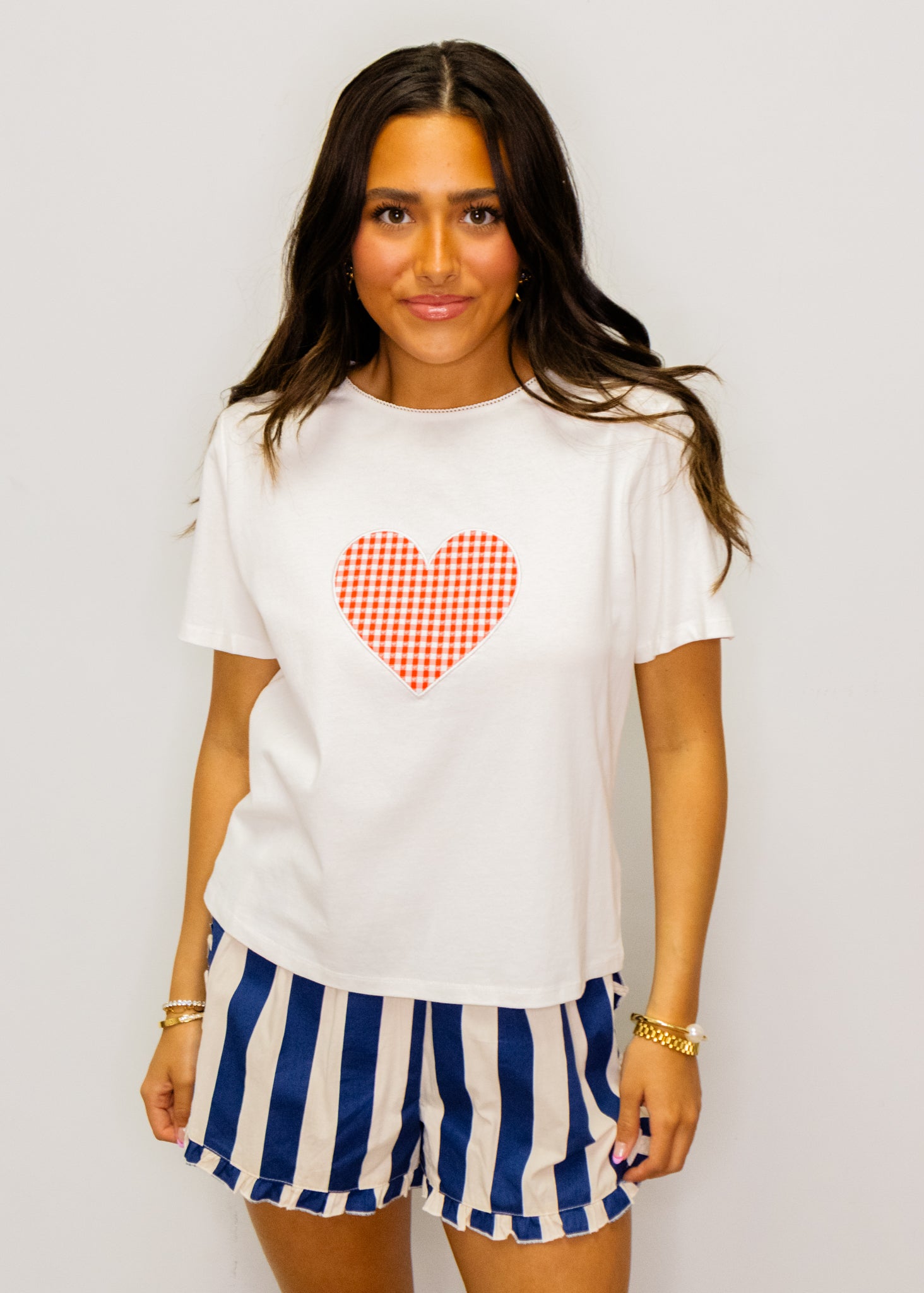 Navy Stripe Contrast Shorts