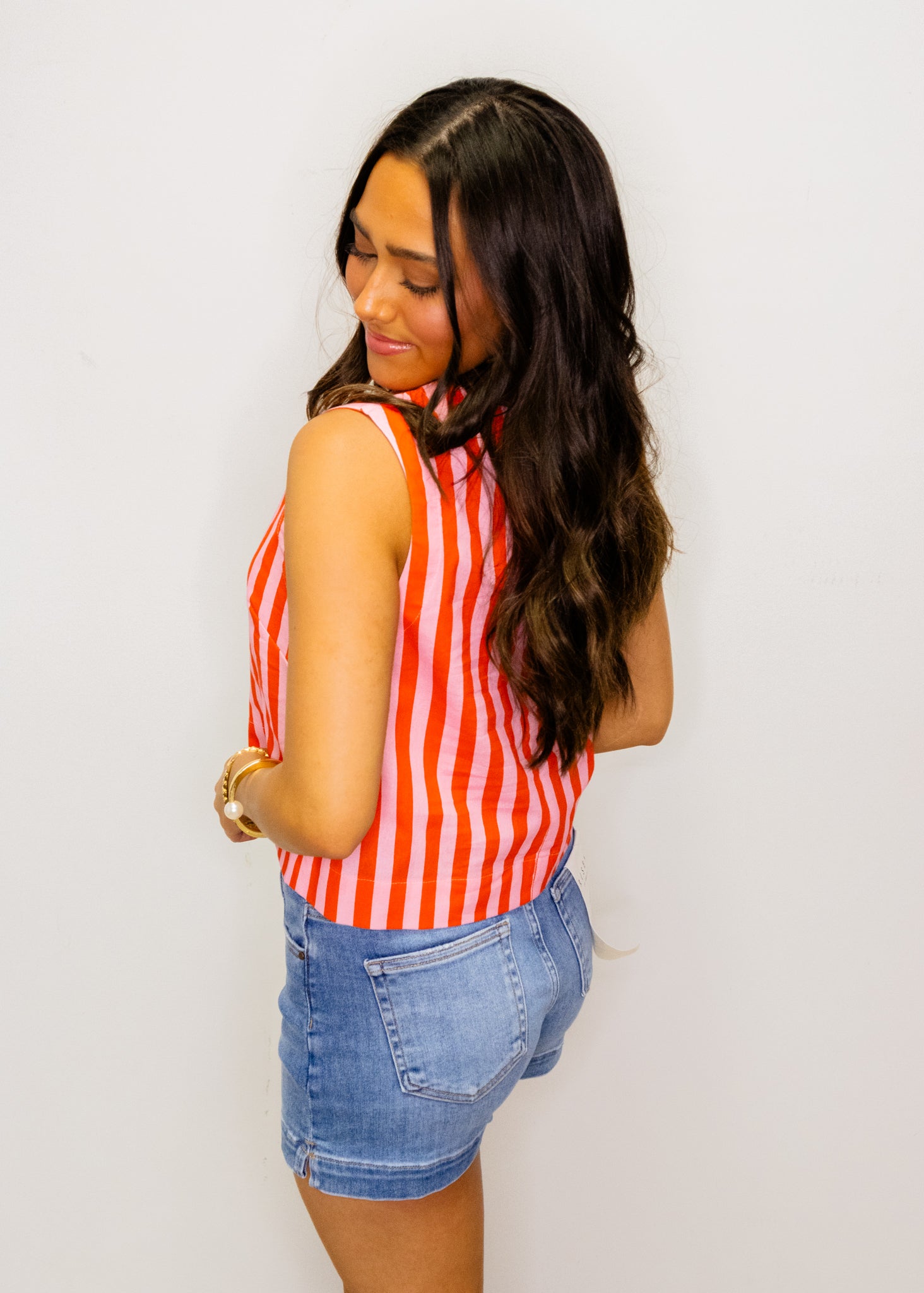 Punch & Coral Stripe Top