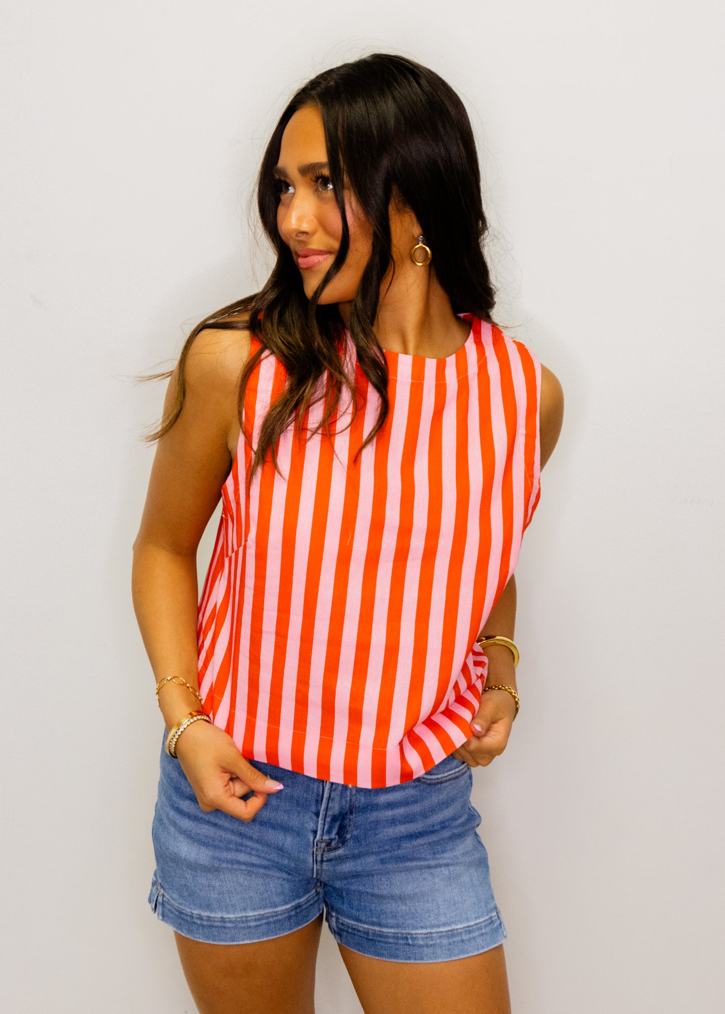 Punch & Coral Stripe Top