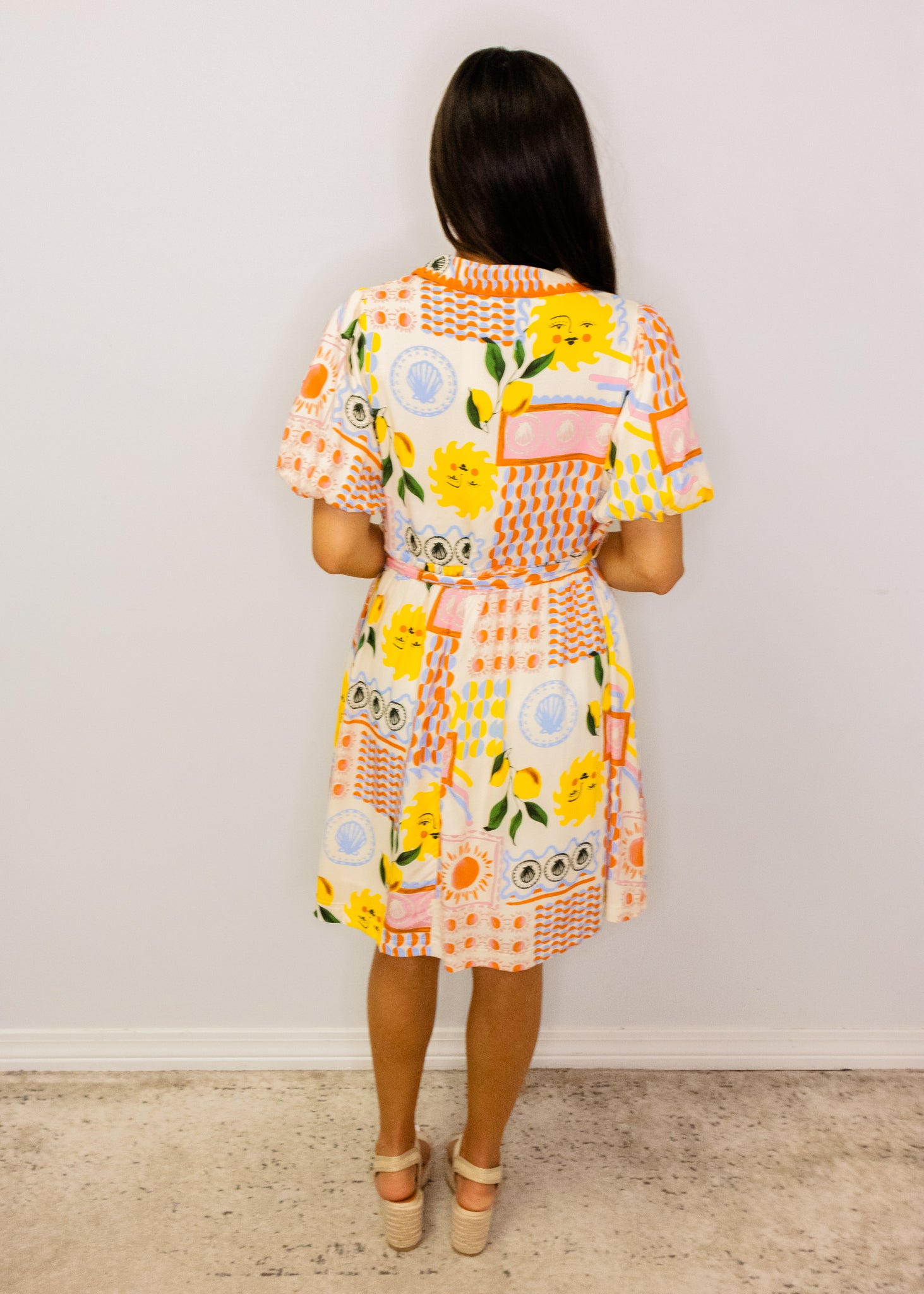 Sun-Drenched Button Down Belt Dress
