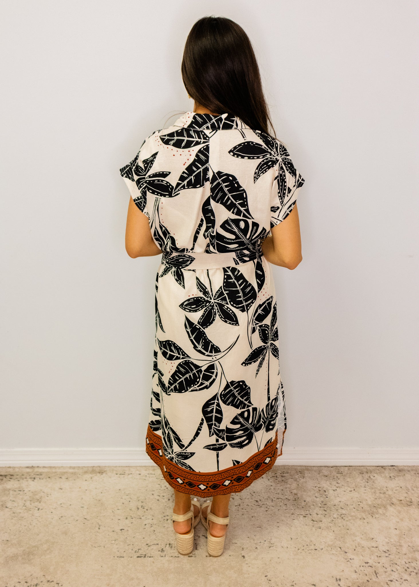 Tropical Multi Print Linen Blend Dress