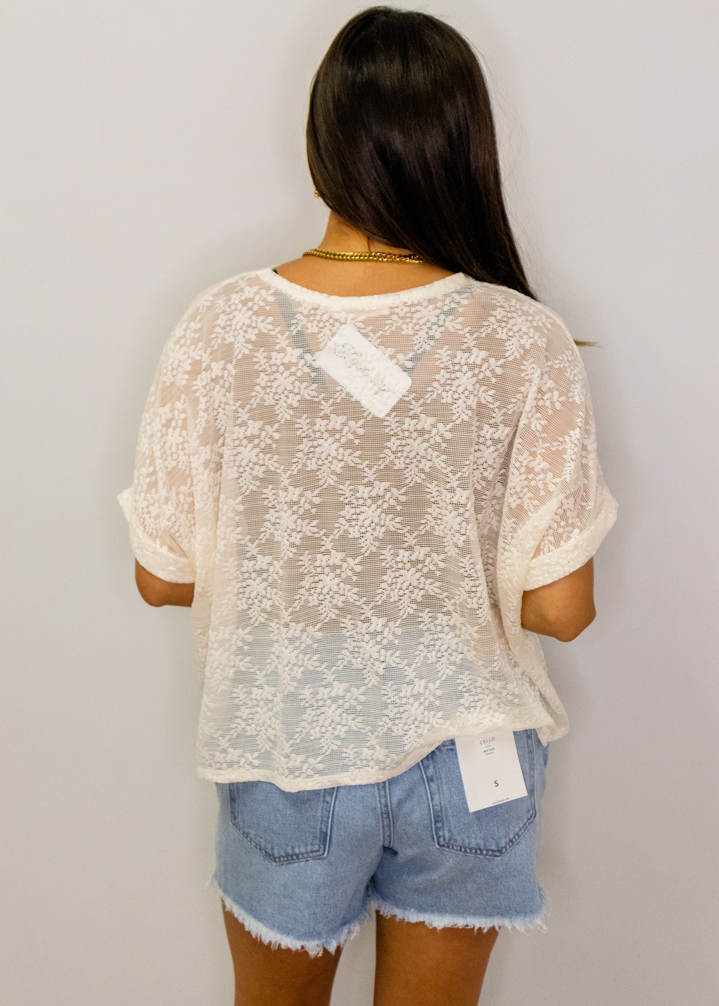 White Lace Oversized Top