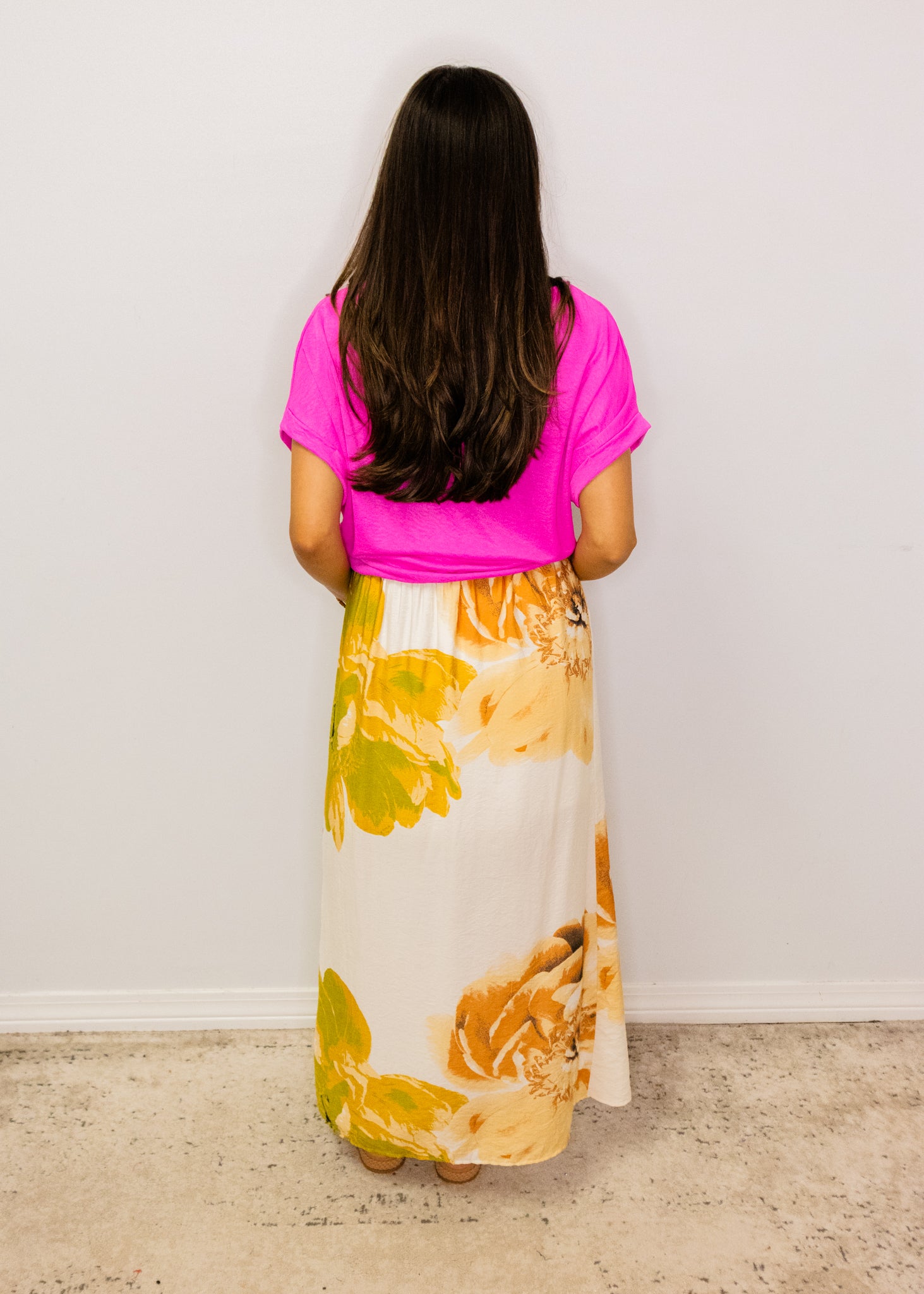 Bold Floral Wrap Maxi Skirt