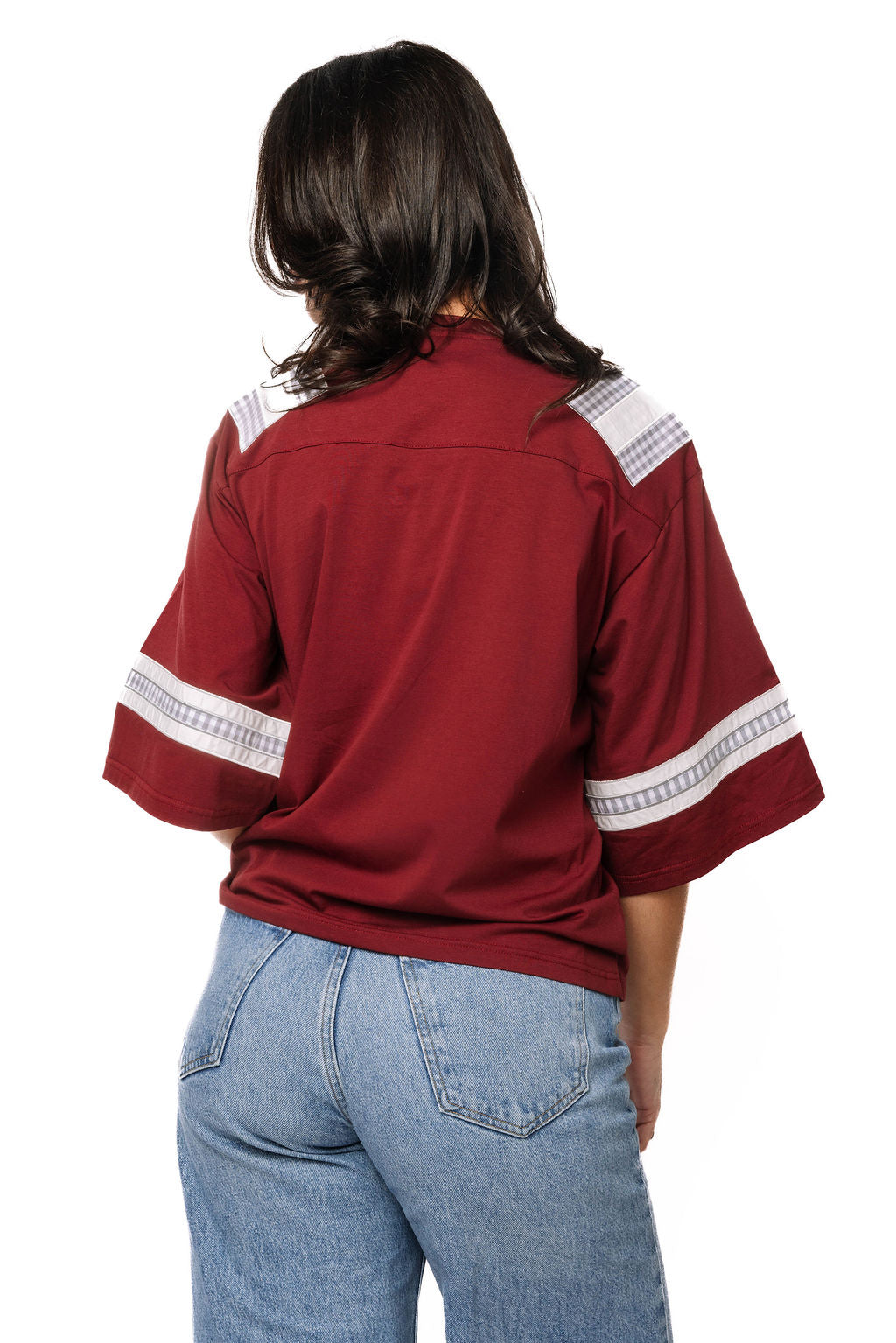 Licensed Miss State Oversized Gingham Jersey Tee