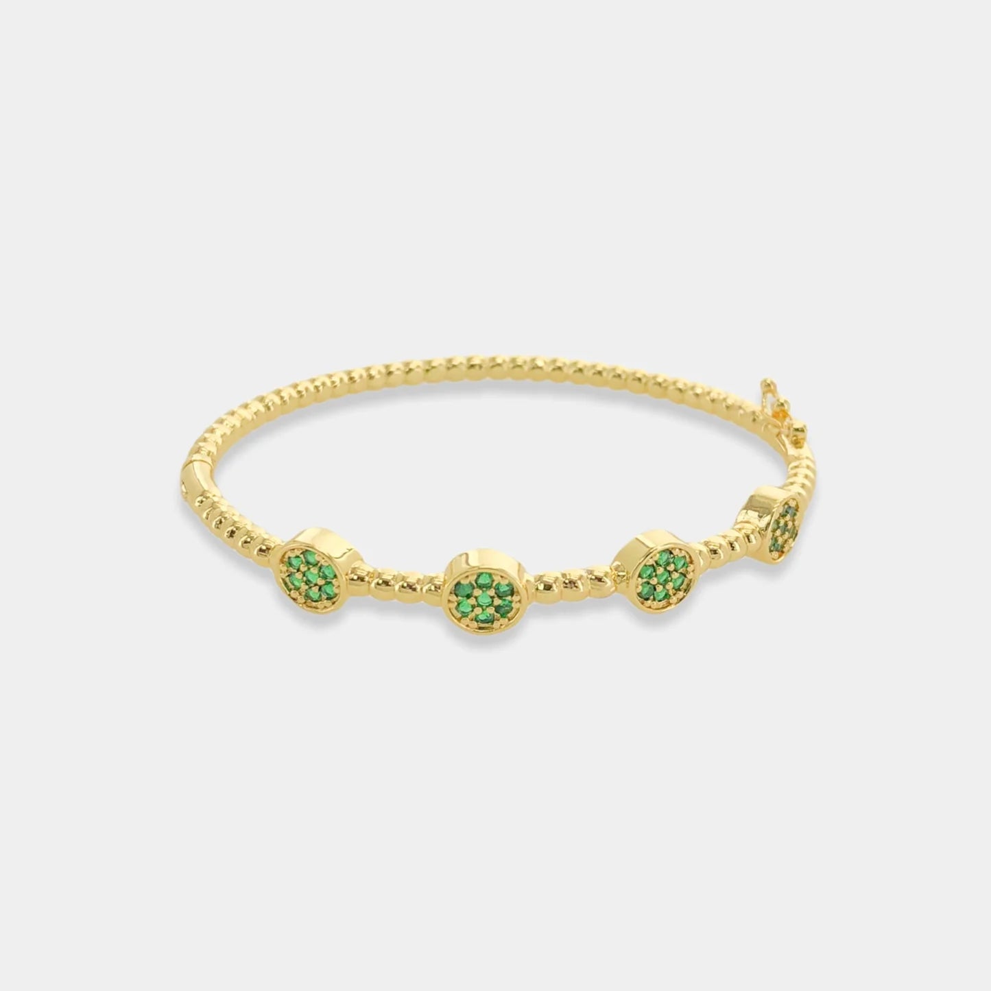 Emerald CZ Circles Bangle Bracelet