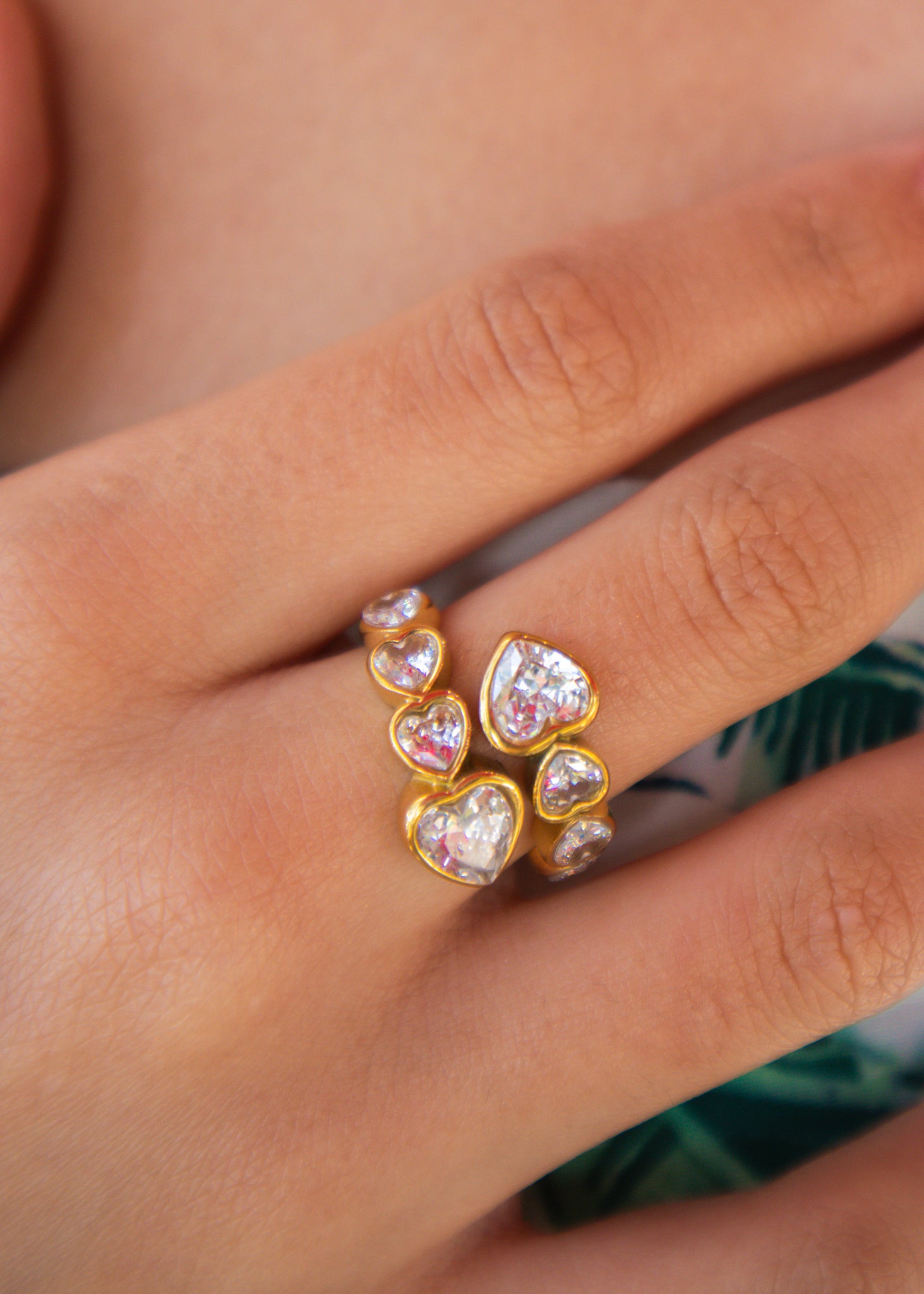 Gold Peyton Heart Ring