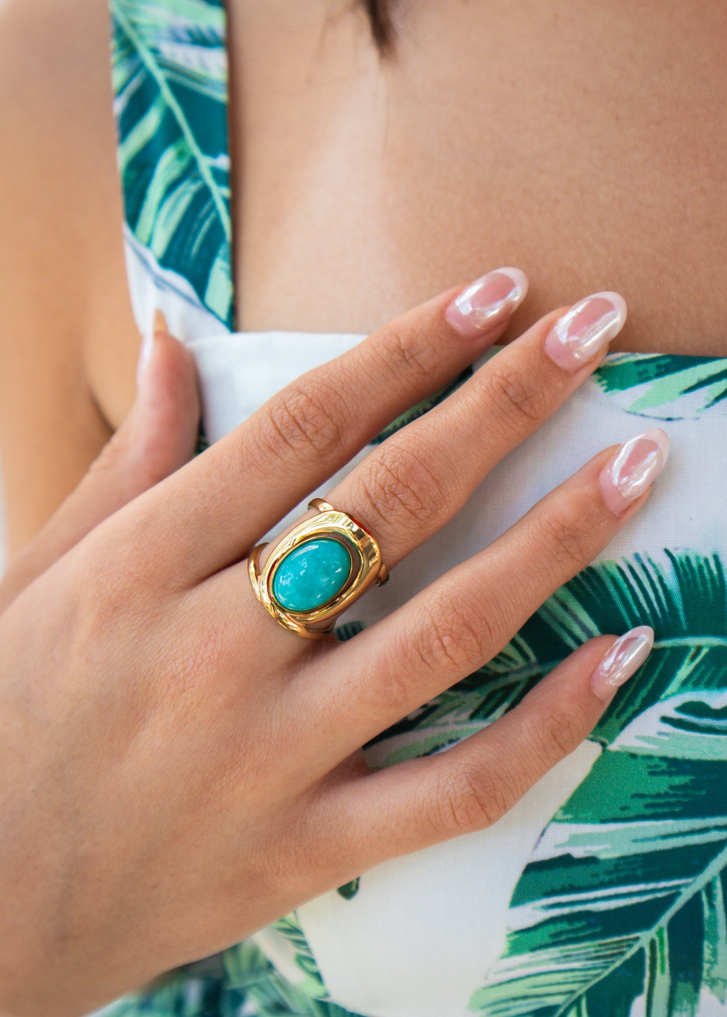 Gold Tina Turquoise Ring
