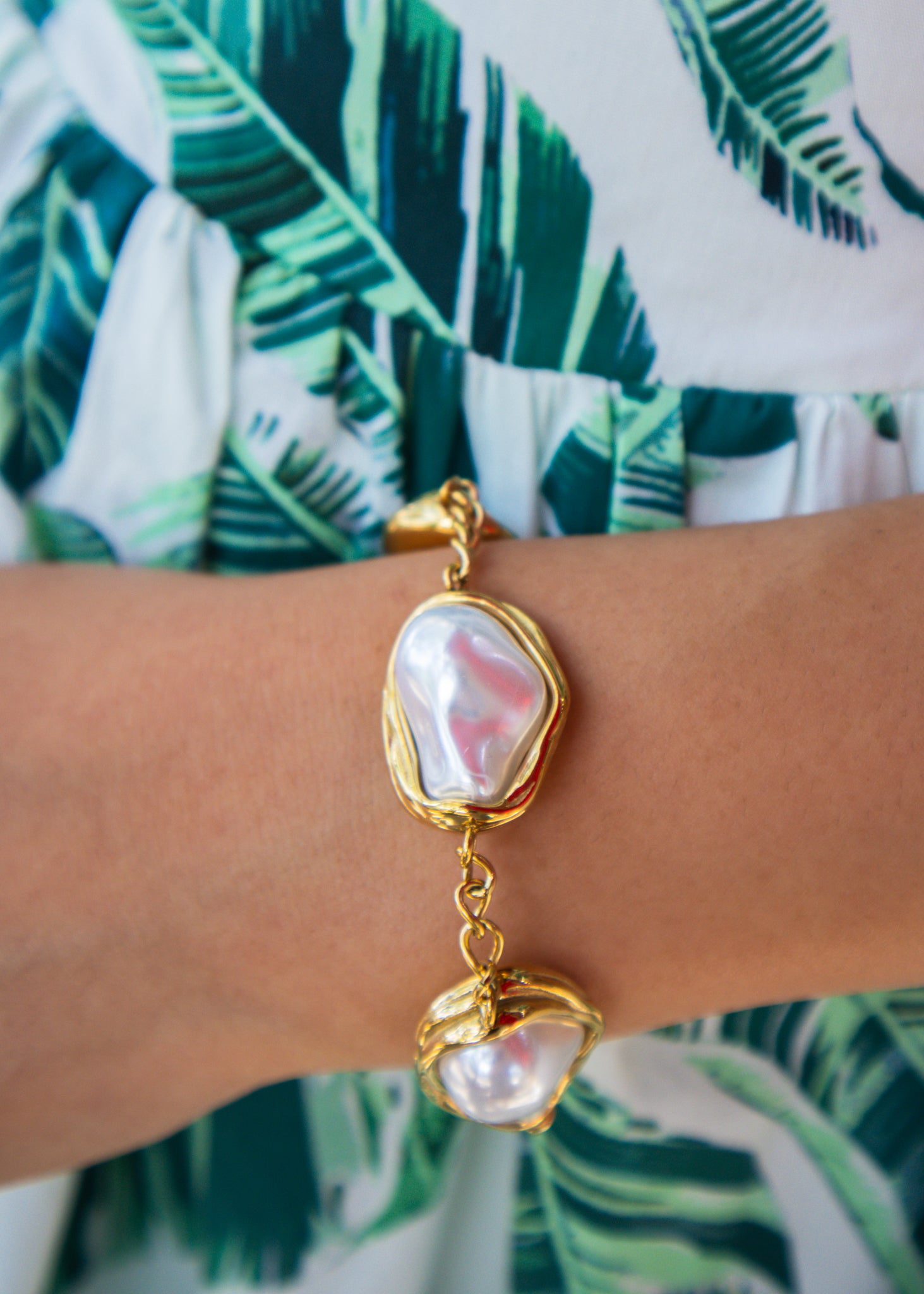 Gold Maddie Pearl Bracelet