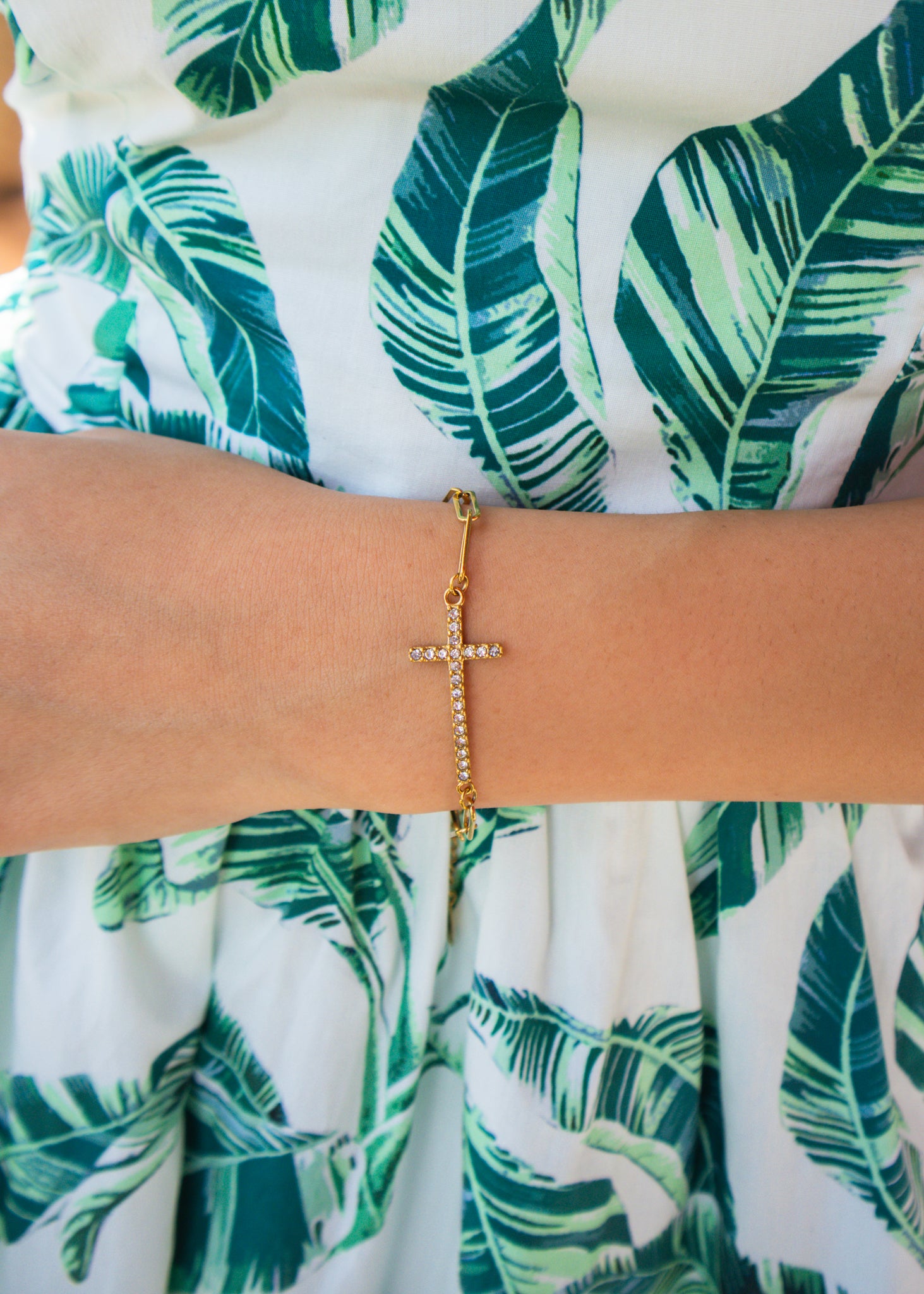 Gold Jessica Cross Bracelet