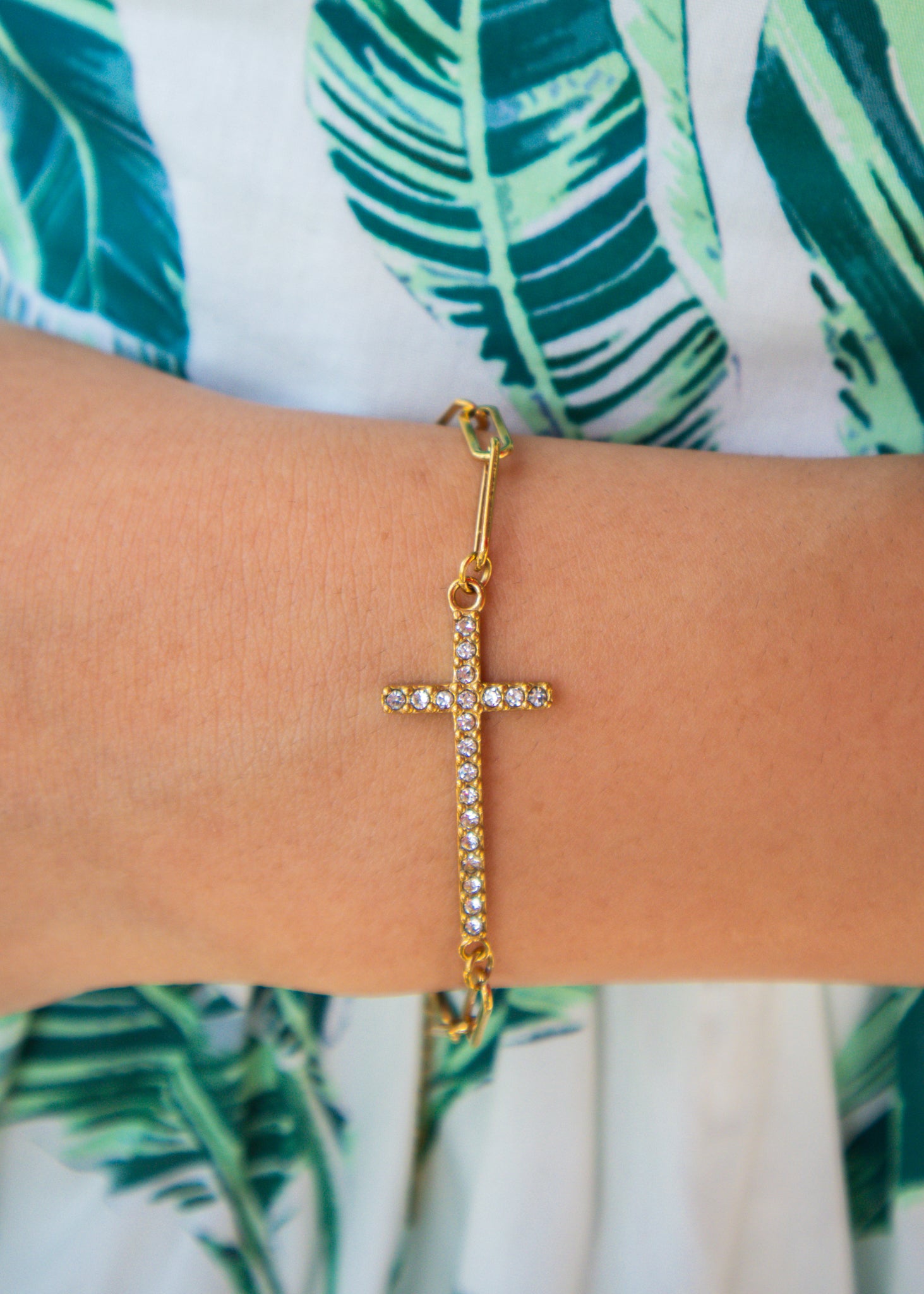 Gold Jessica Cross Bracelet
