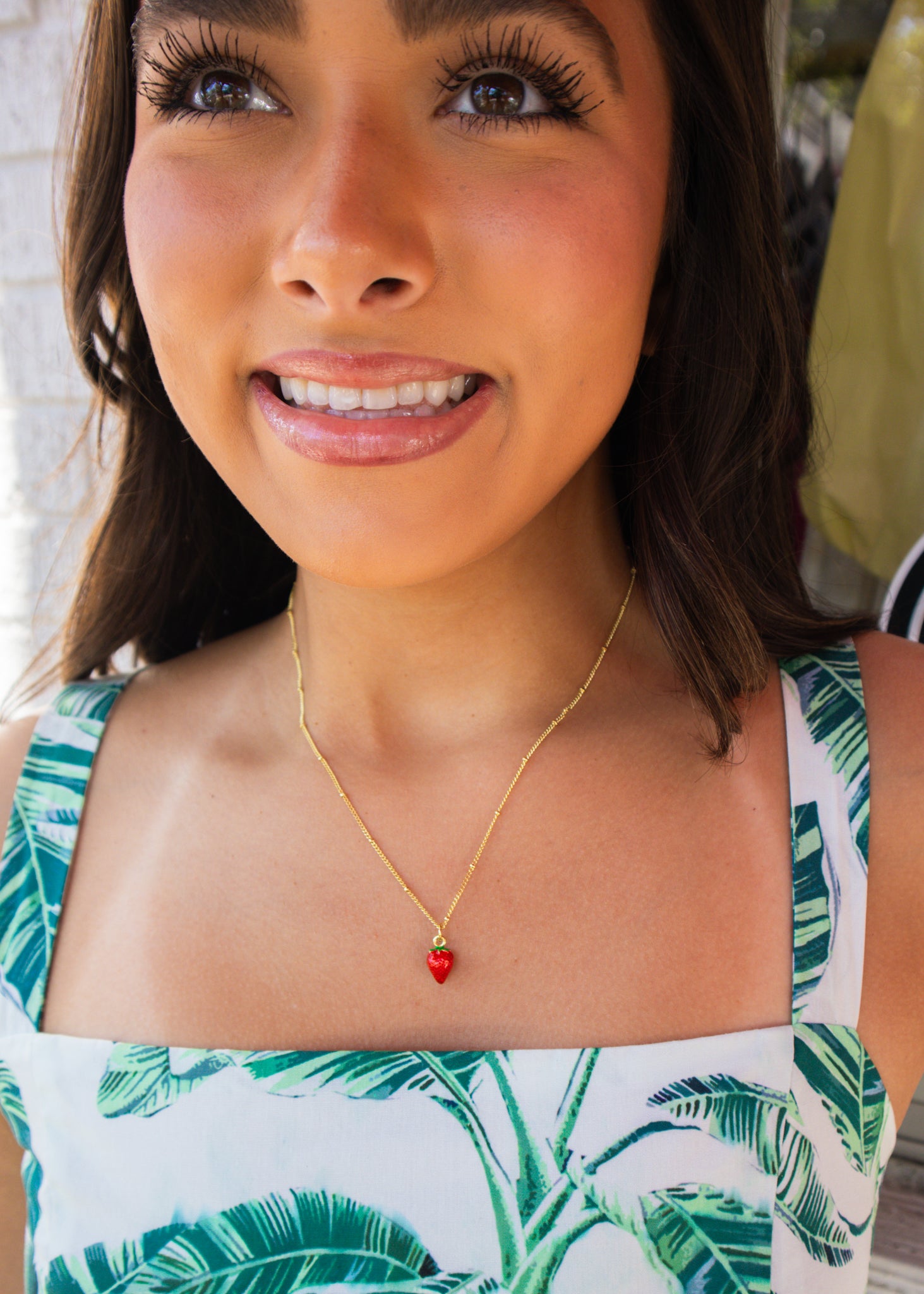 Gold Strawberry Shortcake Necklace