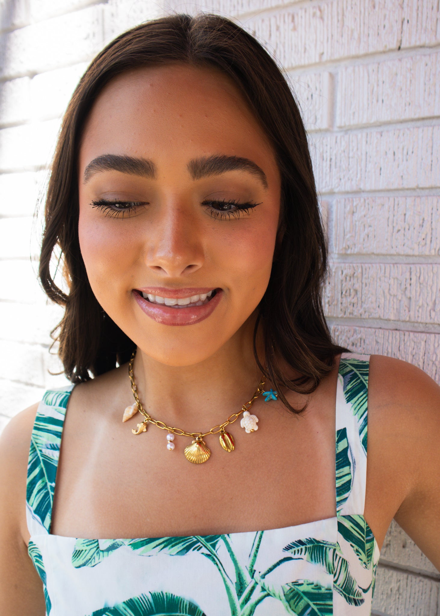 Gold Kate Seashell Charm Necklace