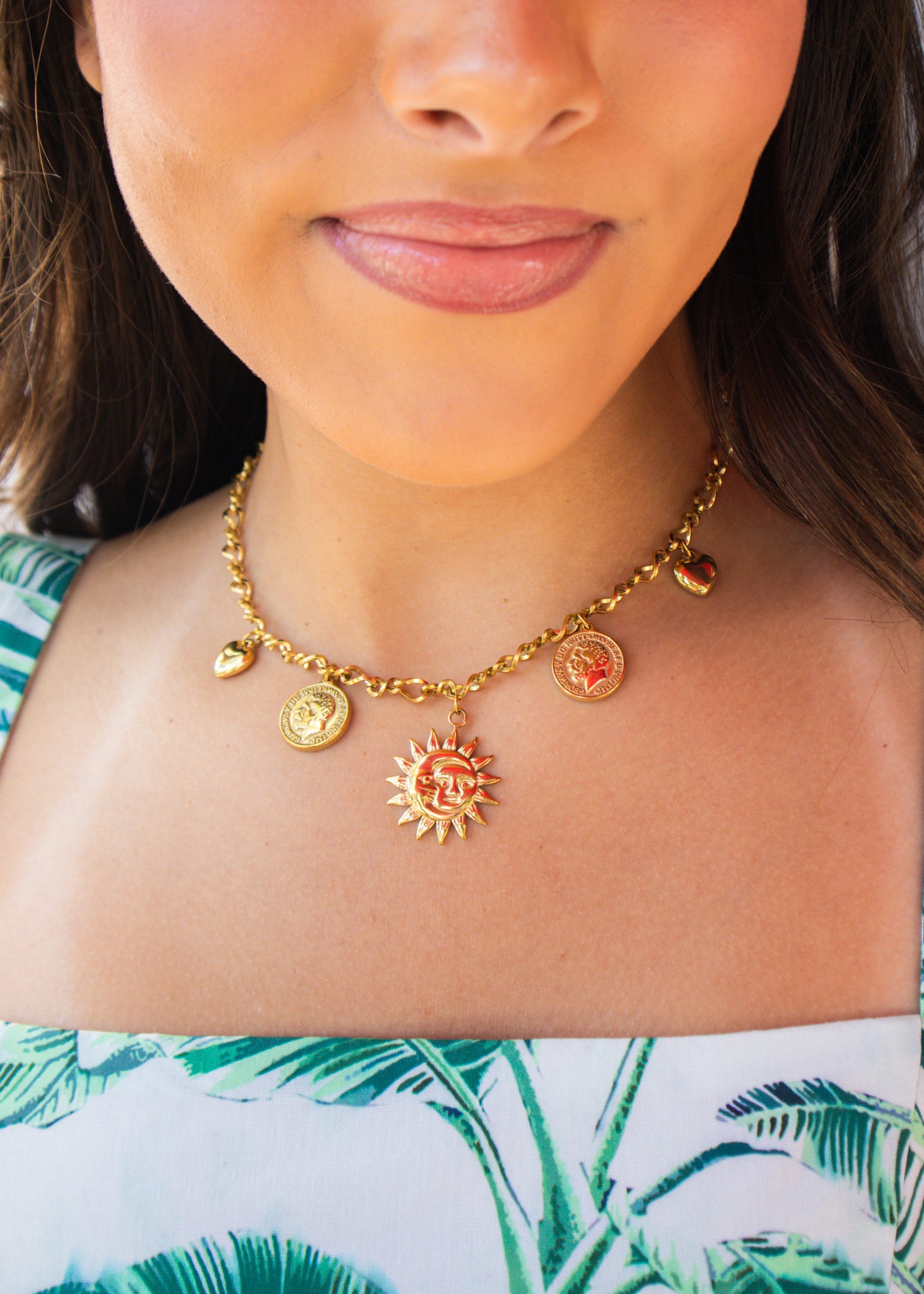 Gold Mila Charm Necklace