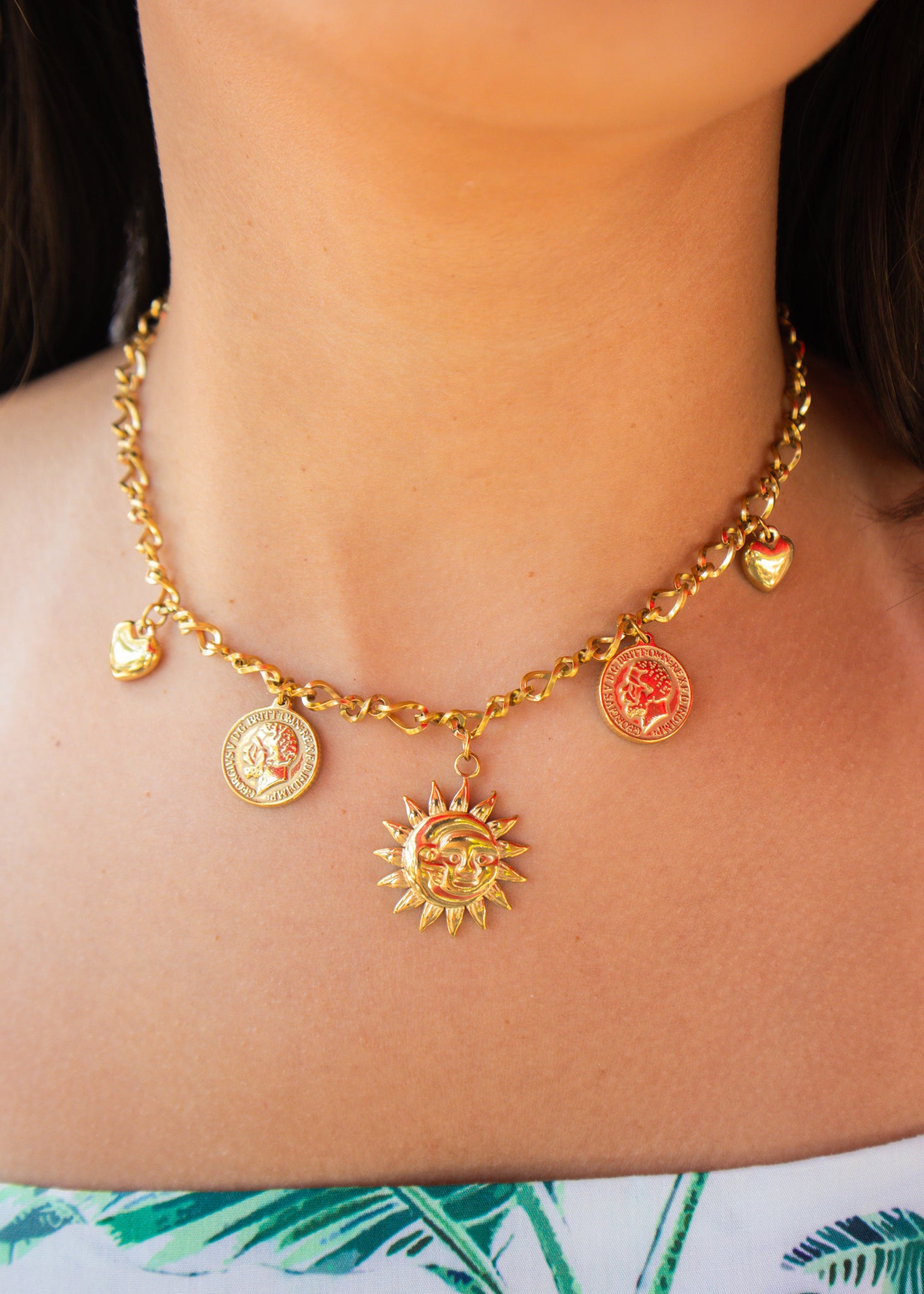 Gold Mila Charm Necklace