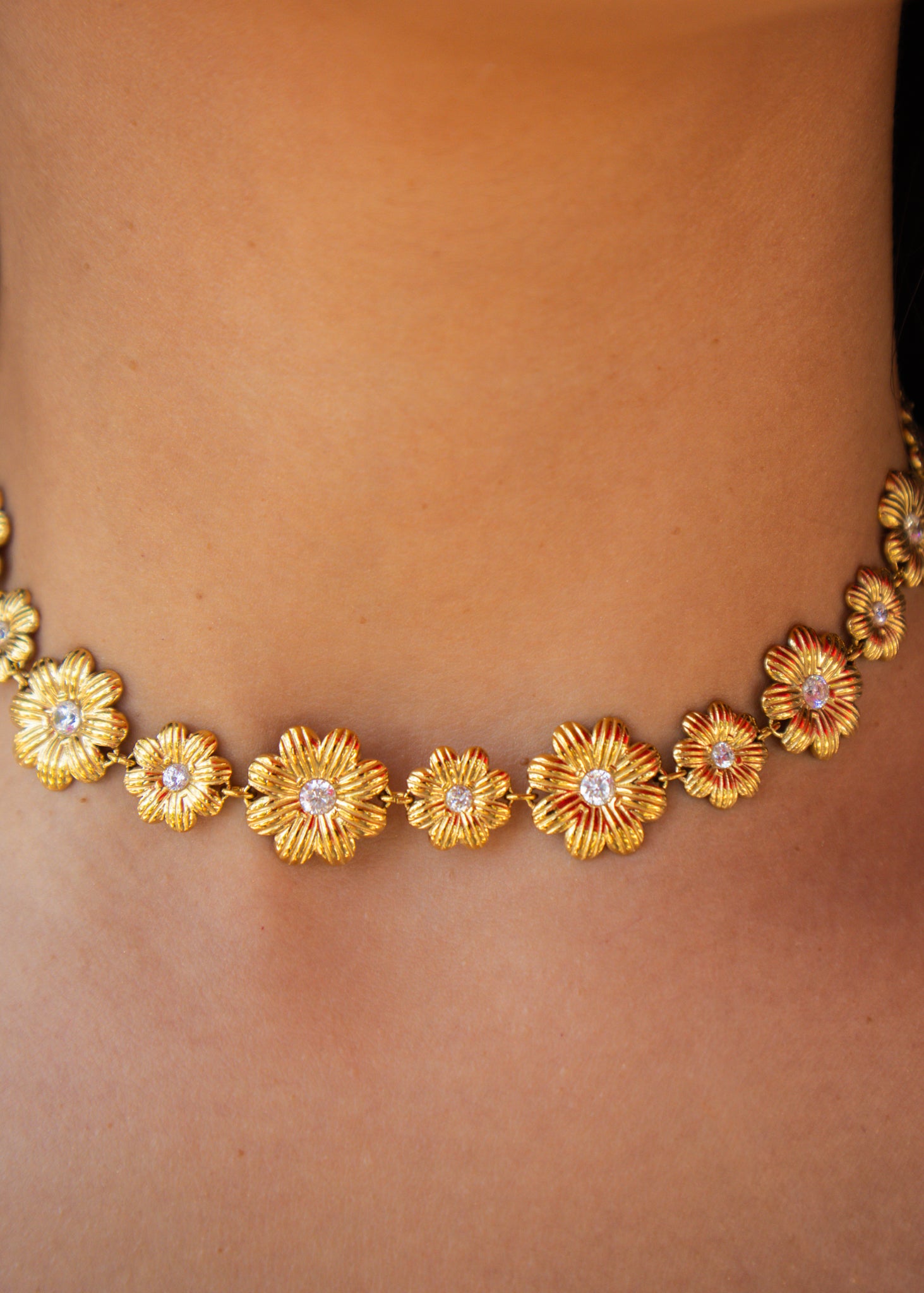 Gold Clara Flower Necklace