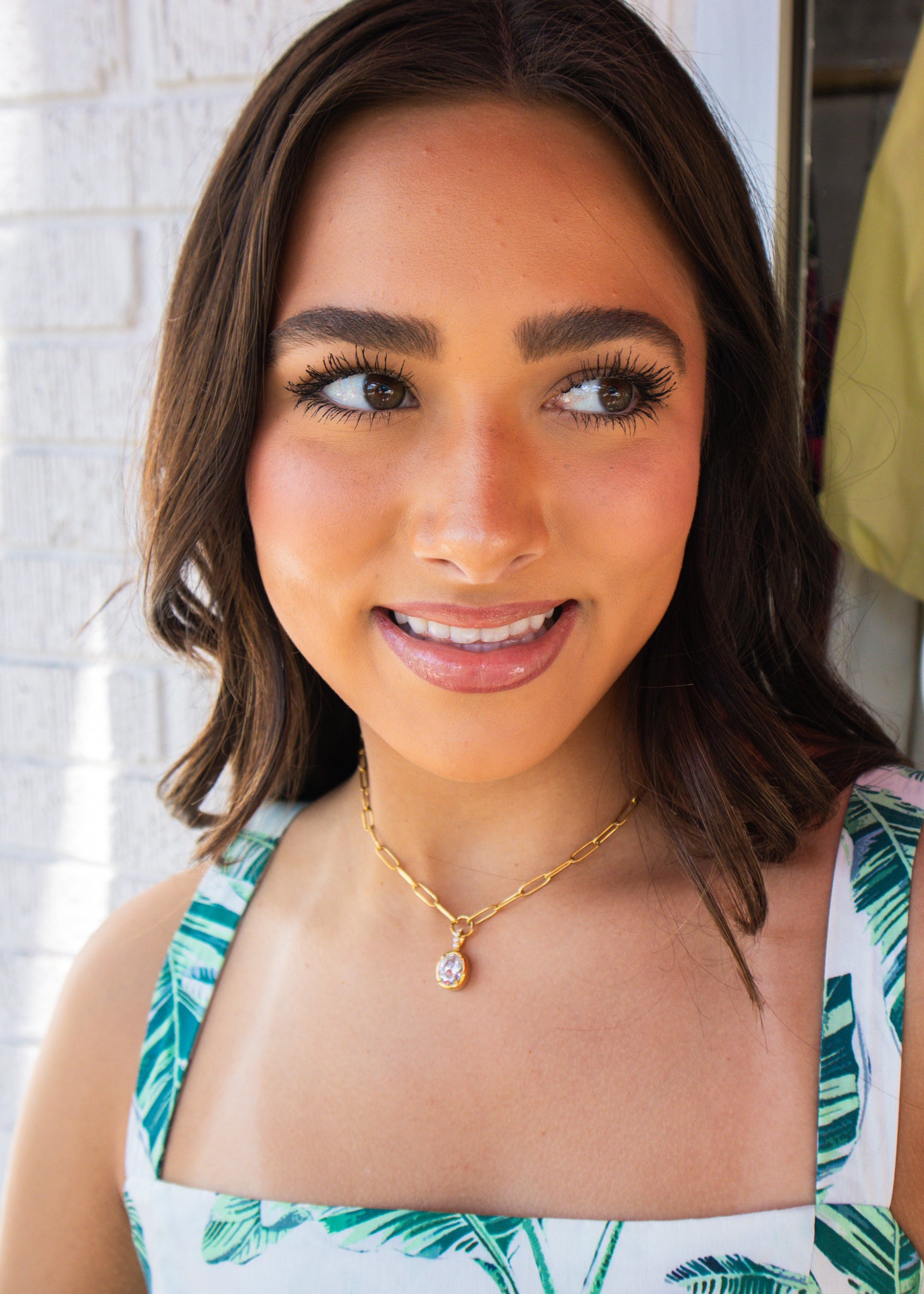 Gold Paperclip Diamond Necklace