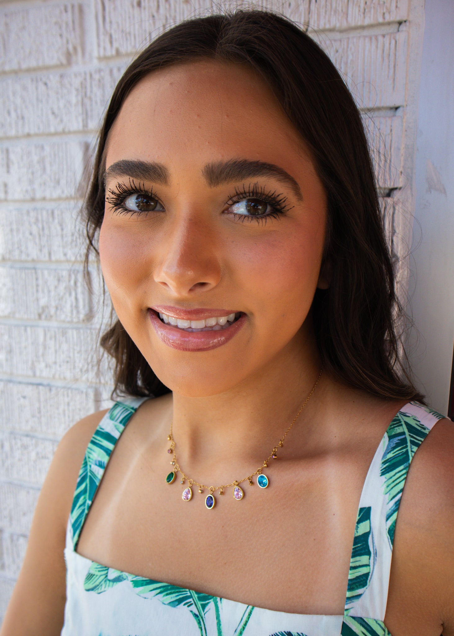Gold Jenna Multi Diamond Necklace