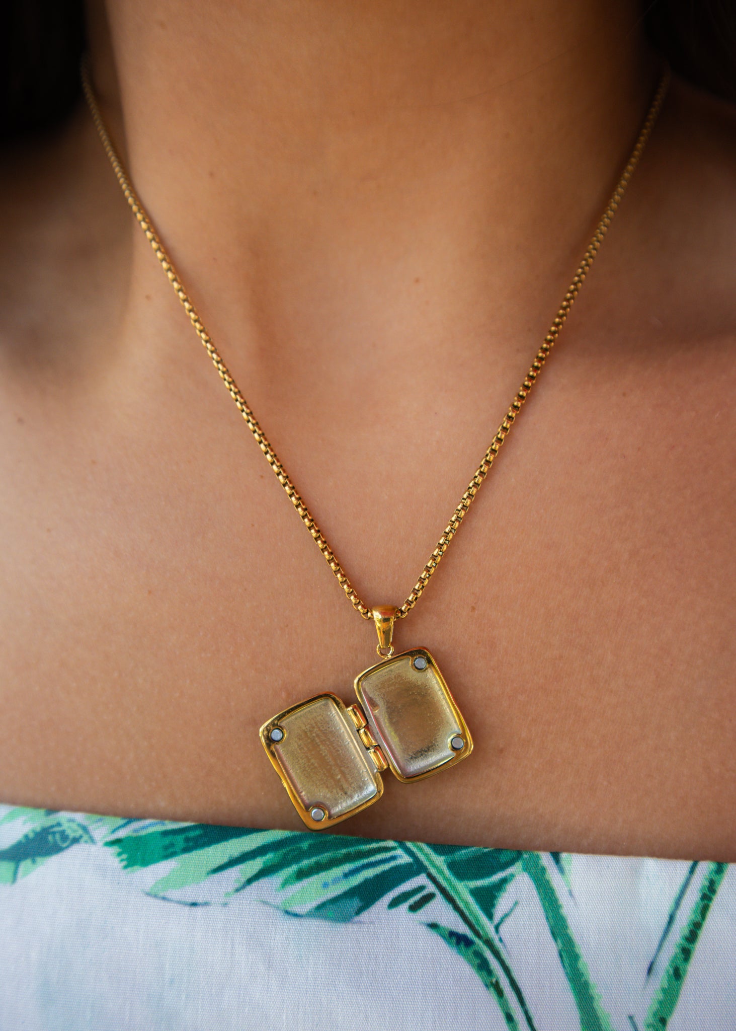 Gold Heart Locket Necklace