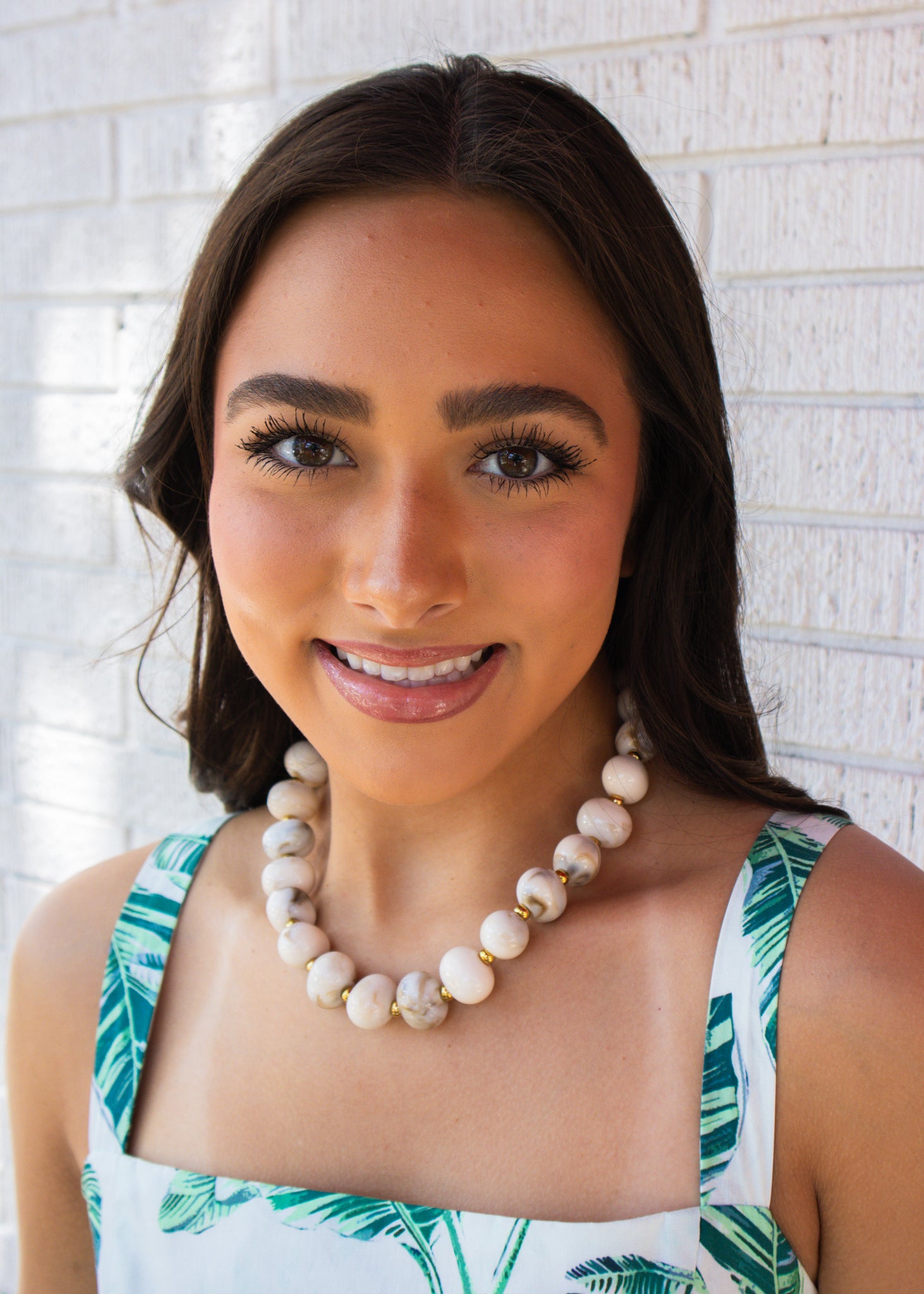 Cream Summer Strone Necklace