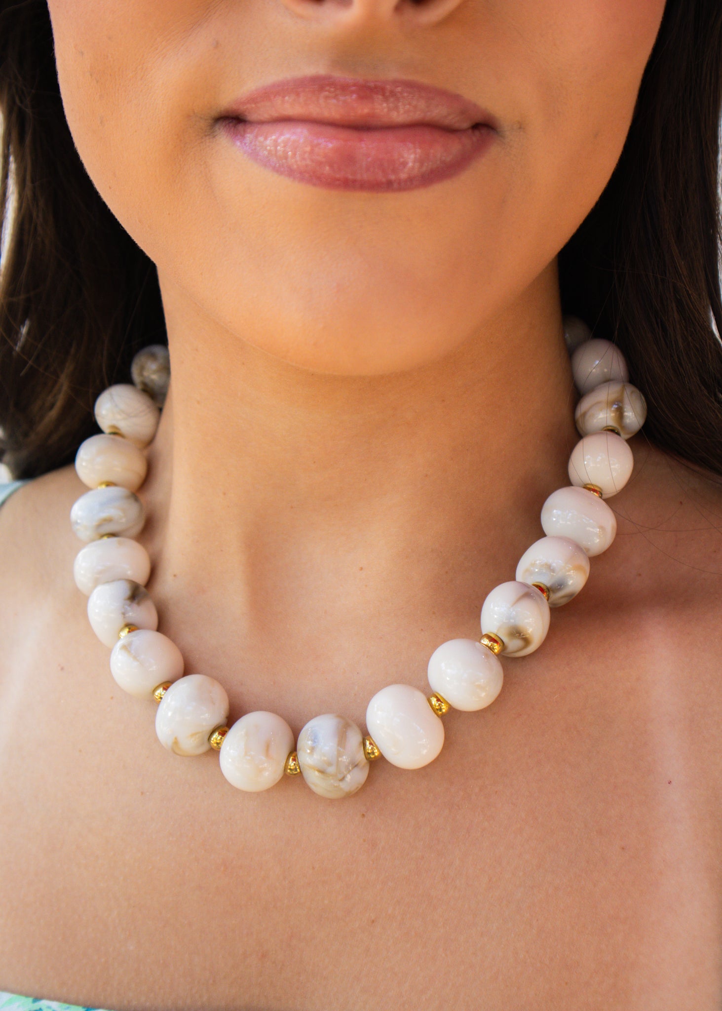 Cream Summer Strone Necklace