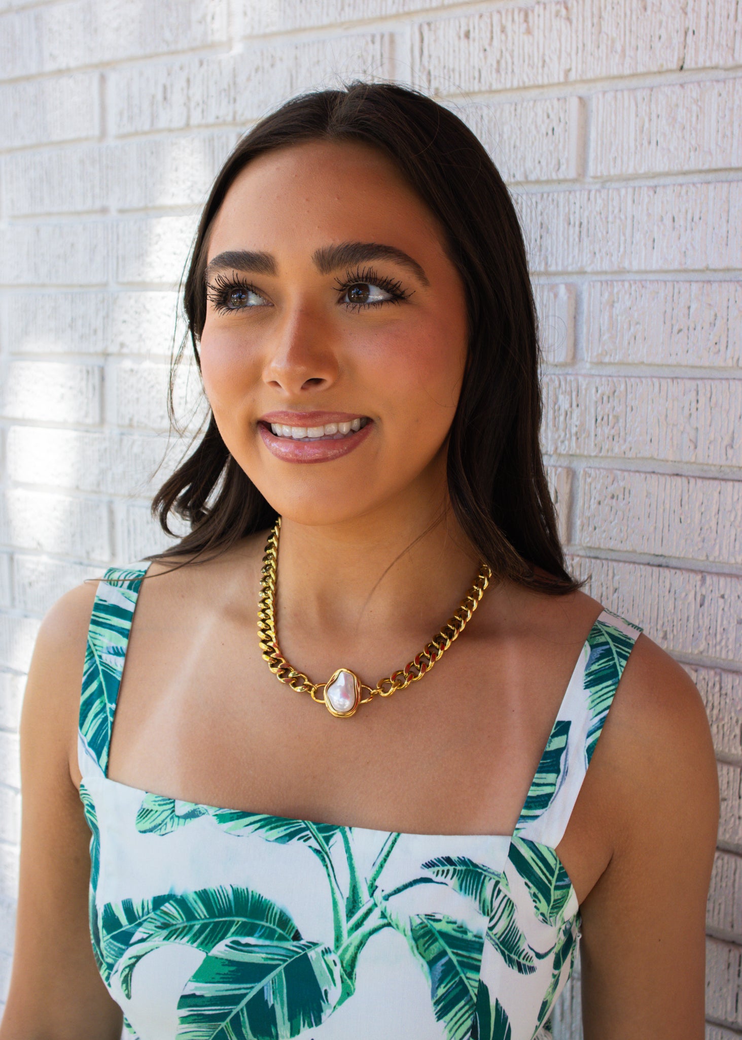 Gold Abby Pearl Necklace