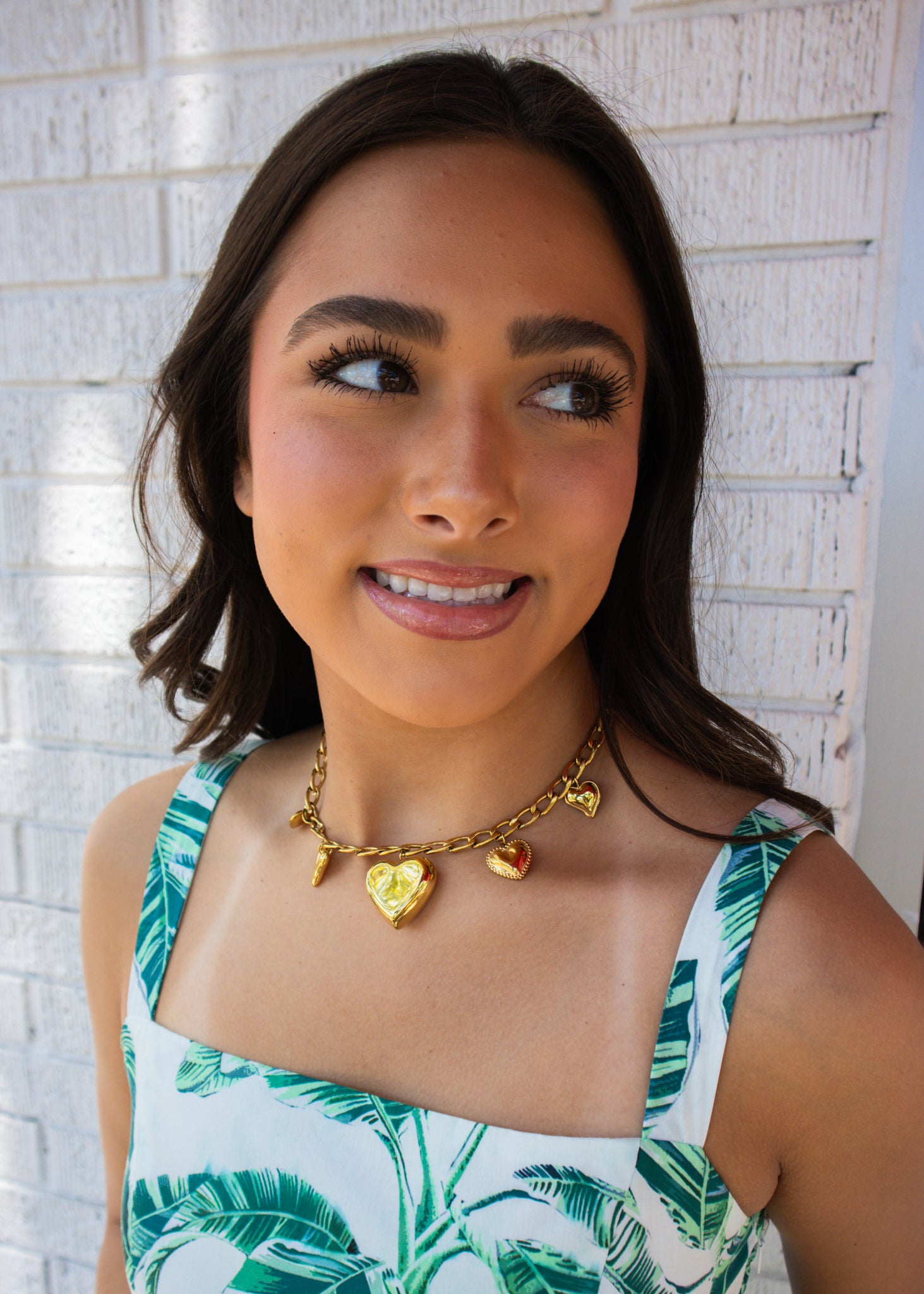 Gold Alex Heart Charm Necklace