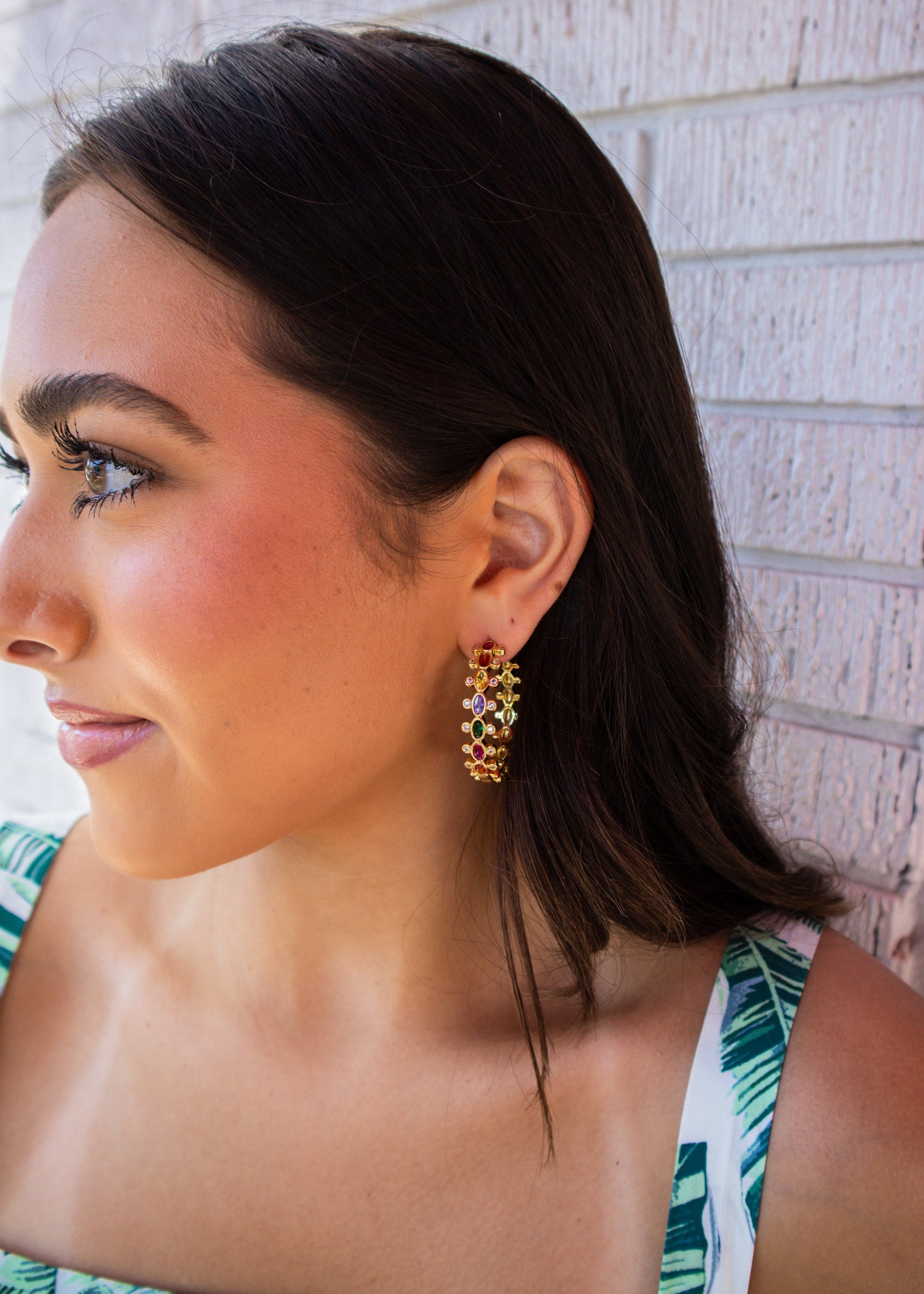 Gold Nina Rainbow Hoops