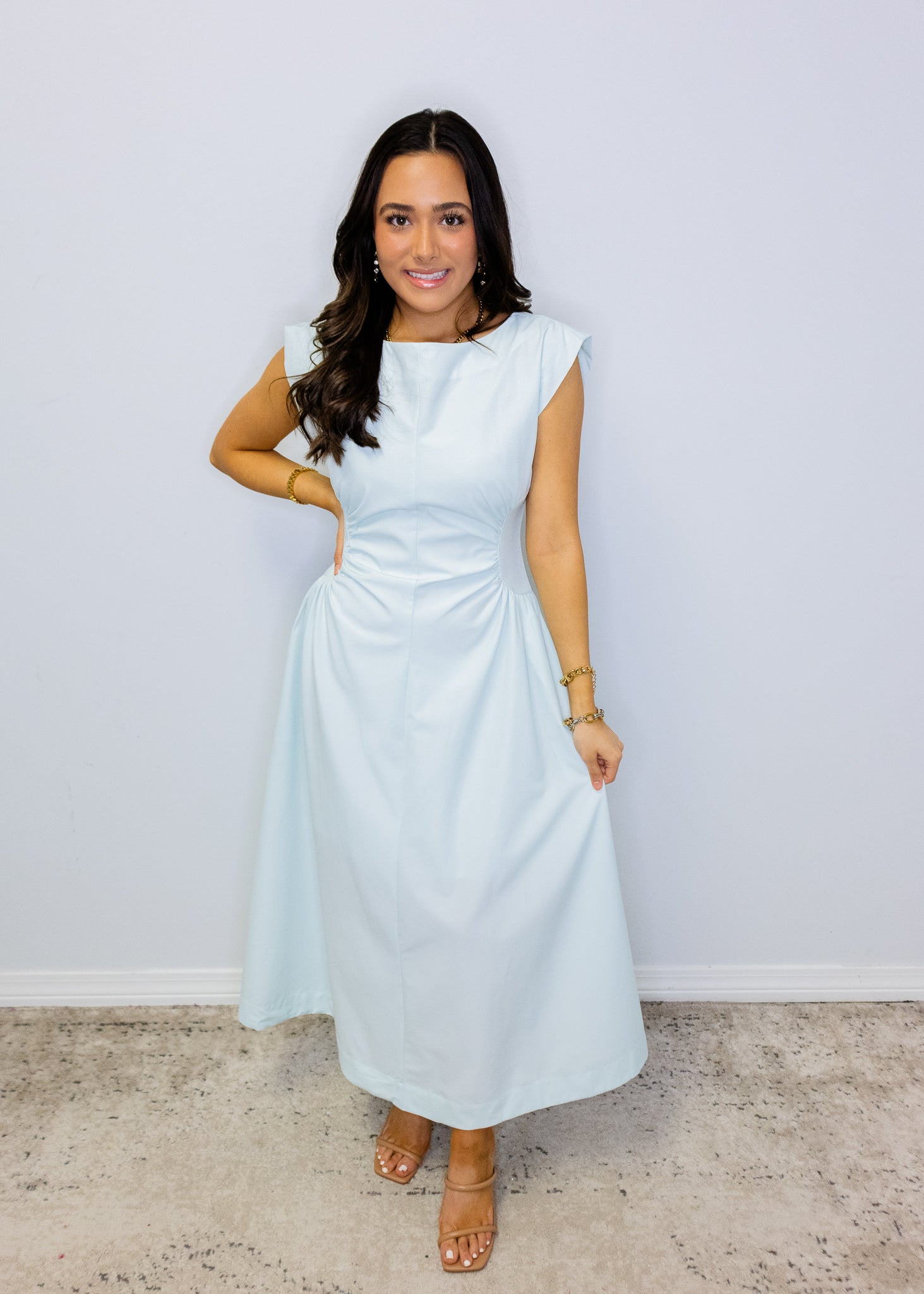 Mint Side Panel Midi Dress