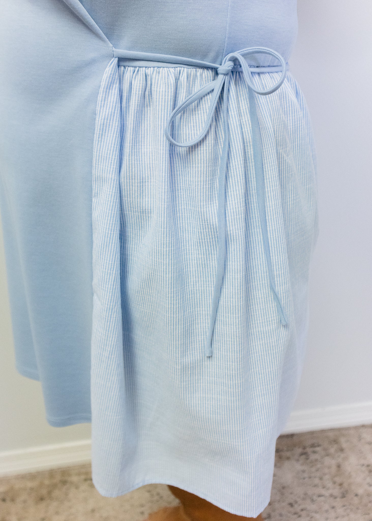 Sky Blue Side Tie Dress