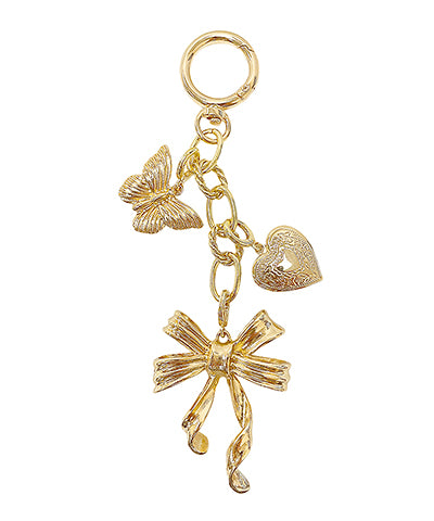 Gold Bow & Multi Charm Bag Charm