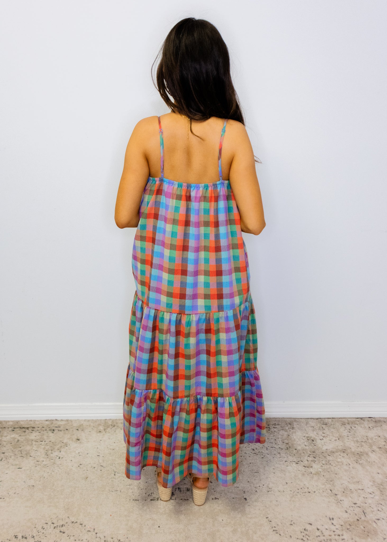 Multi Plaid Maxi Dress