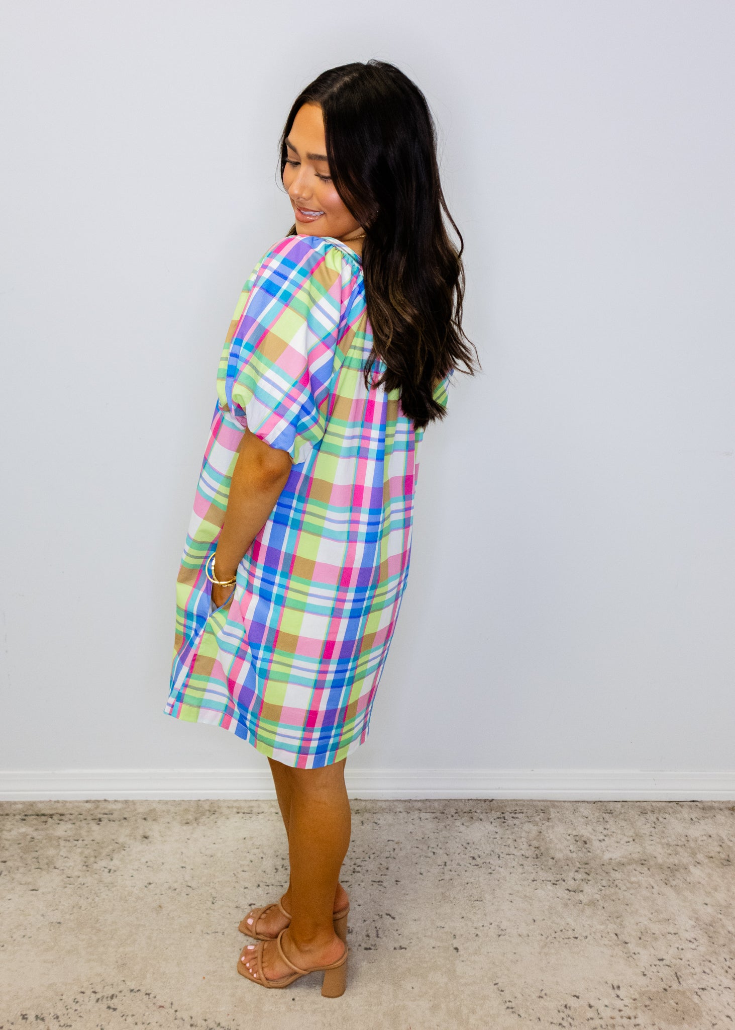 Multi Plaid Mini Dress