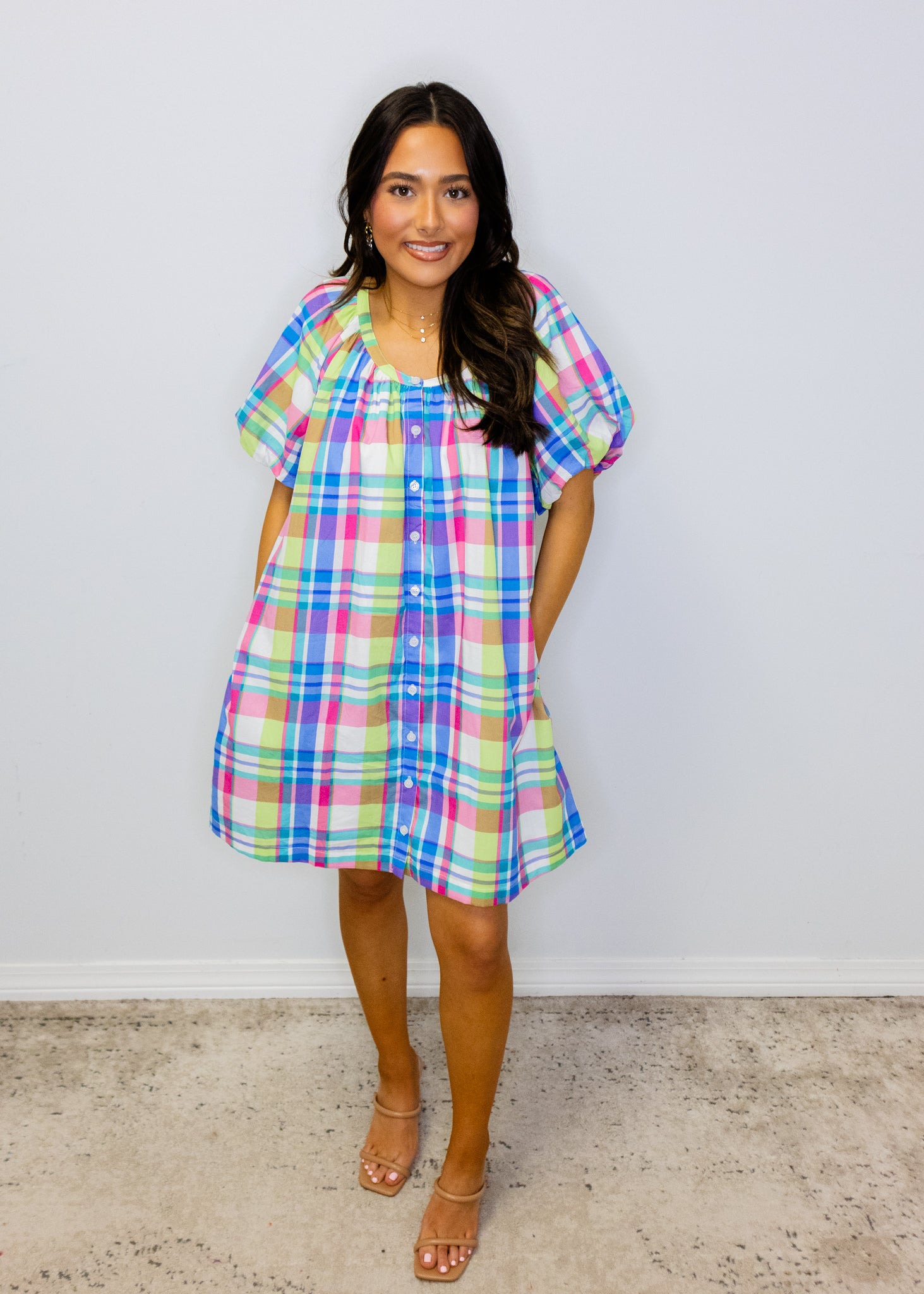Multi Plaid Mini Dress
