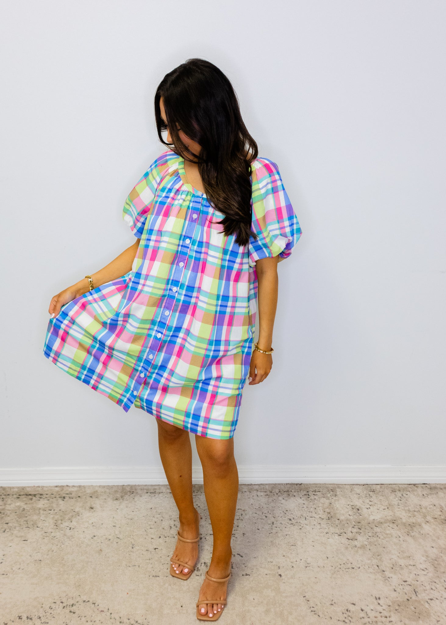 Multi Plaid Mini Dress