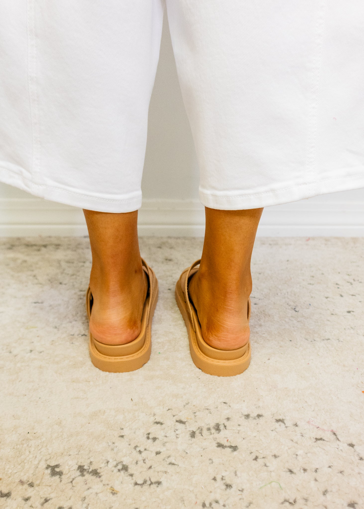 Gino Tan Chunky Double Strap Sandals