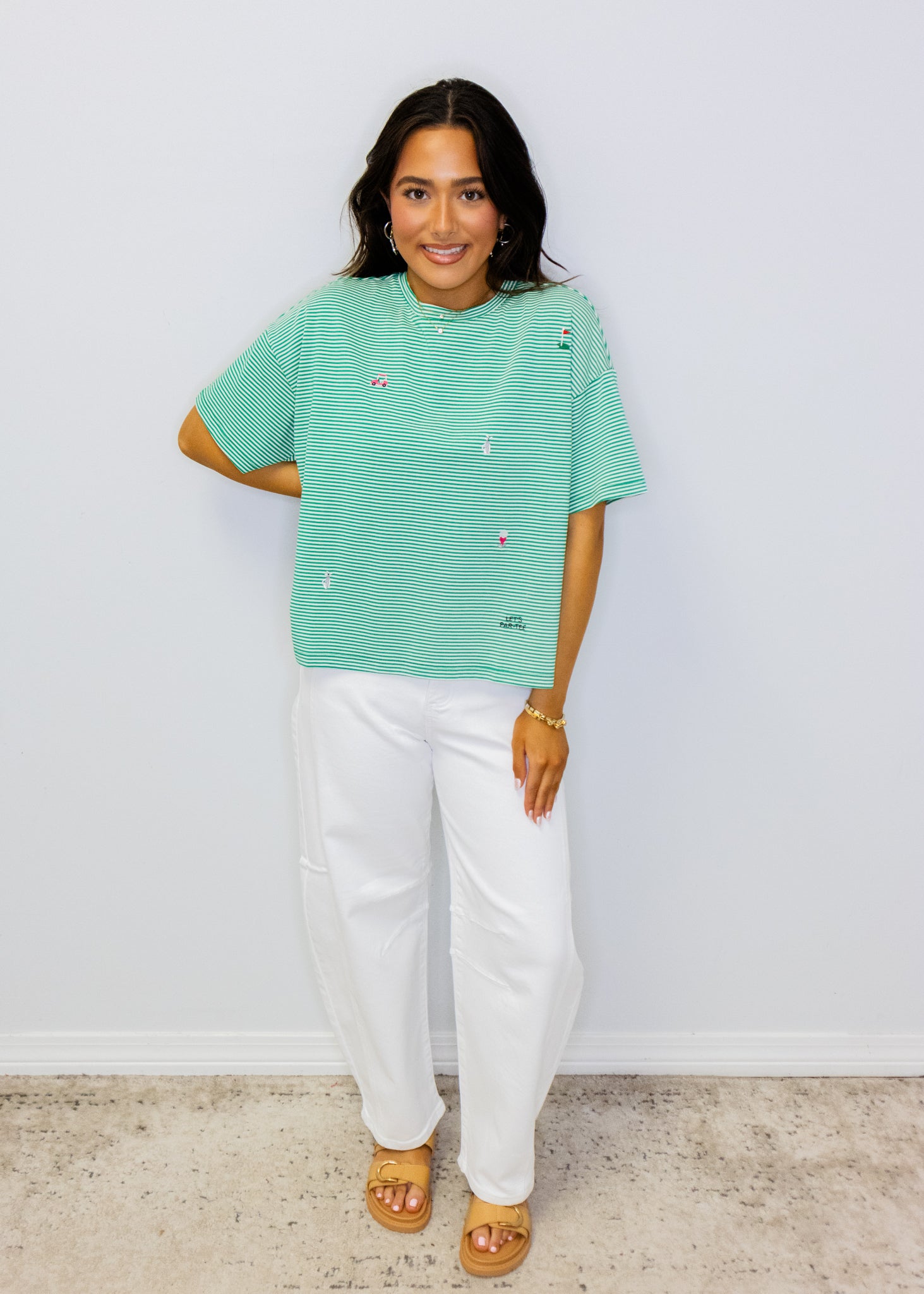 Green Golf Stripe Tee