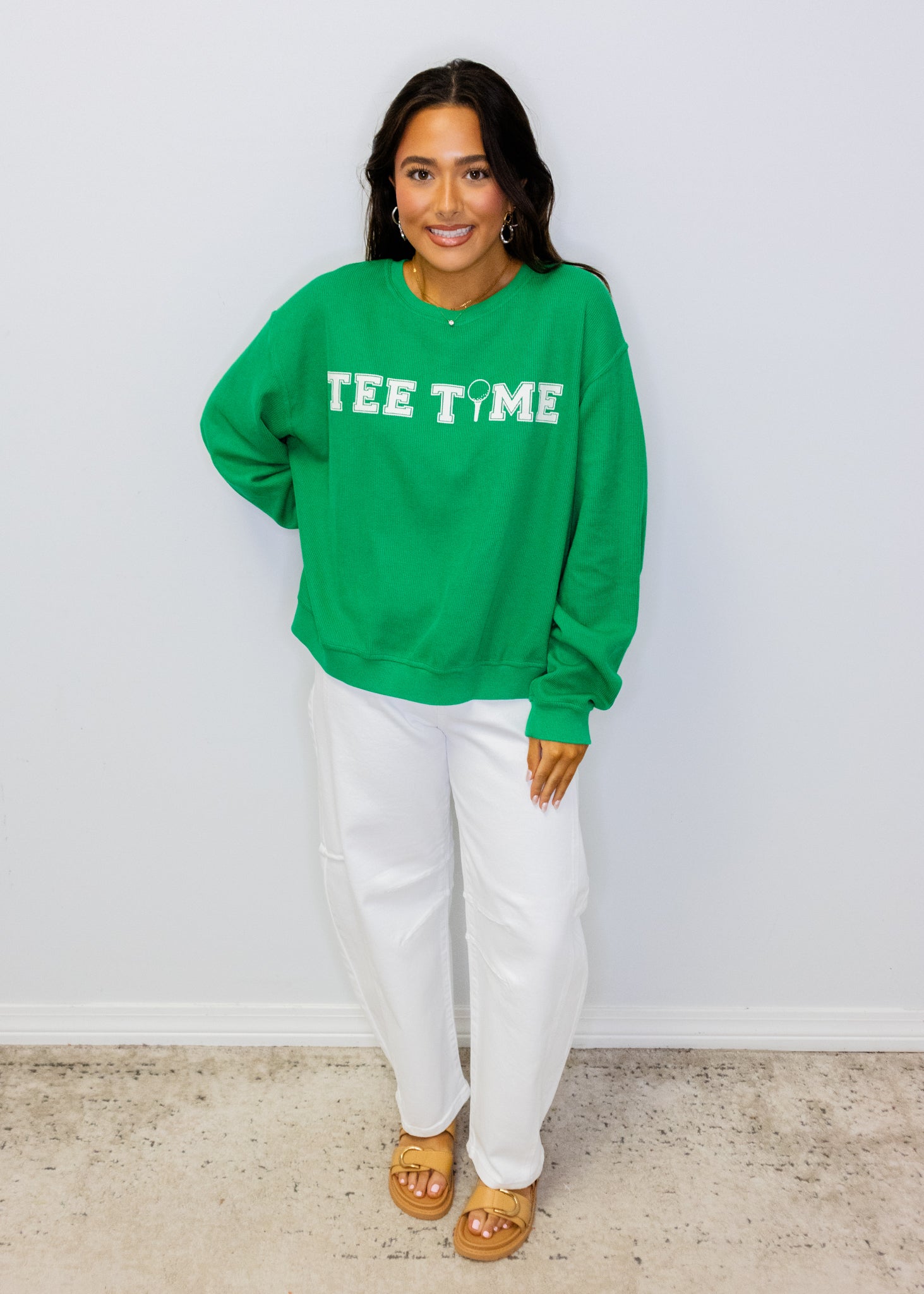 Kelly Green Tee Time Sweater