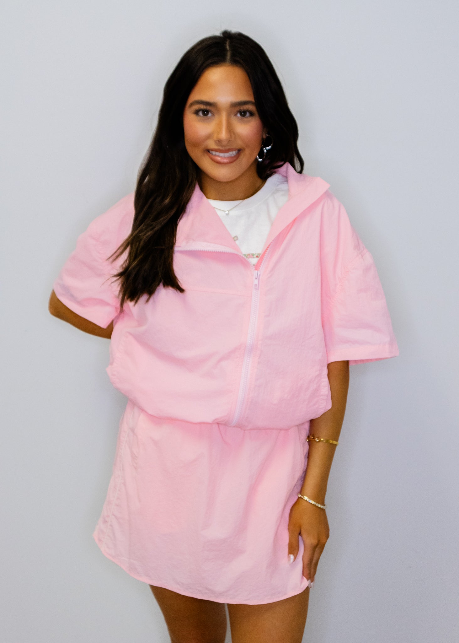 Baby Pink Sporty Piping Set