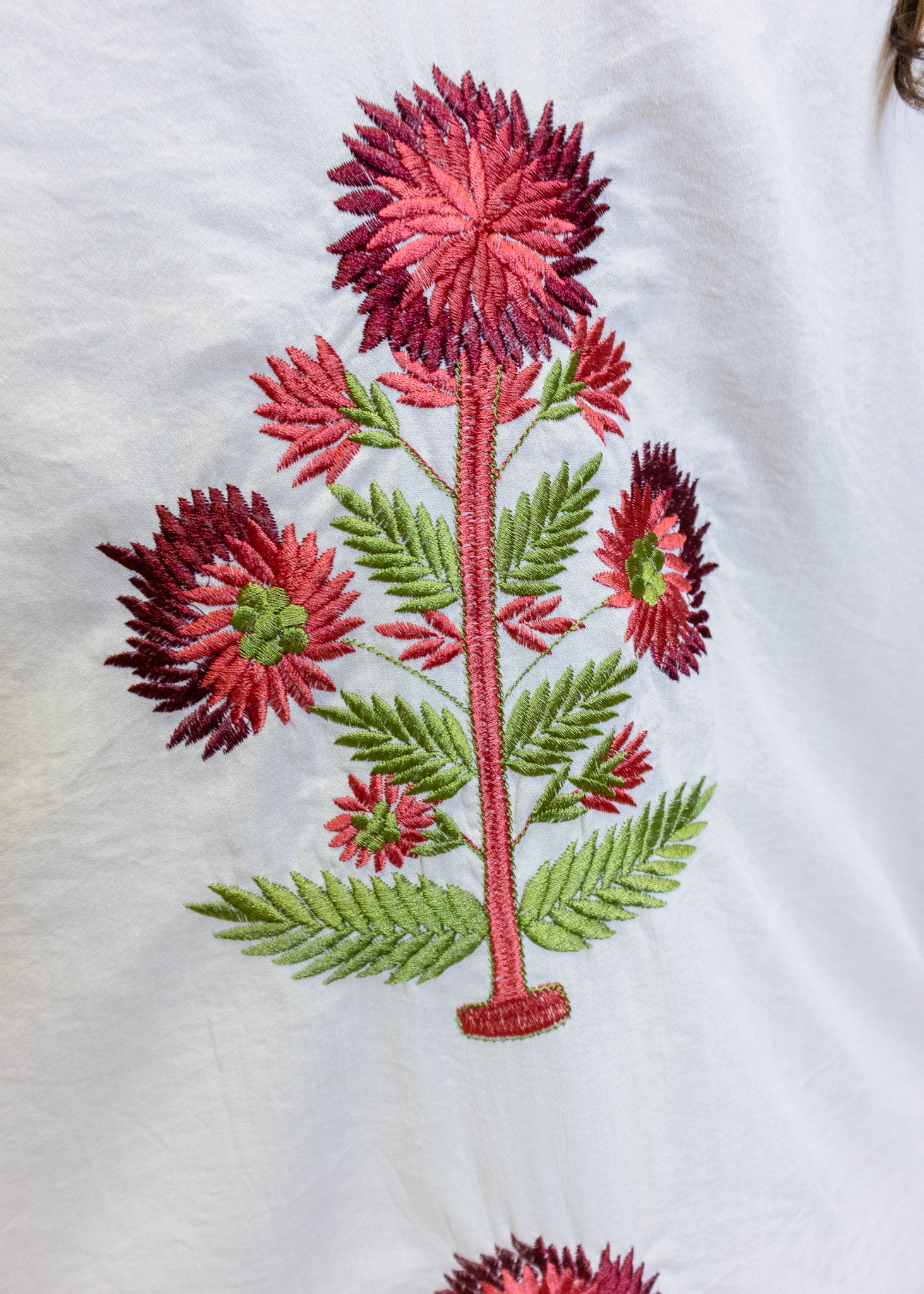 Ecru Floral Embroidered Maxi Dress