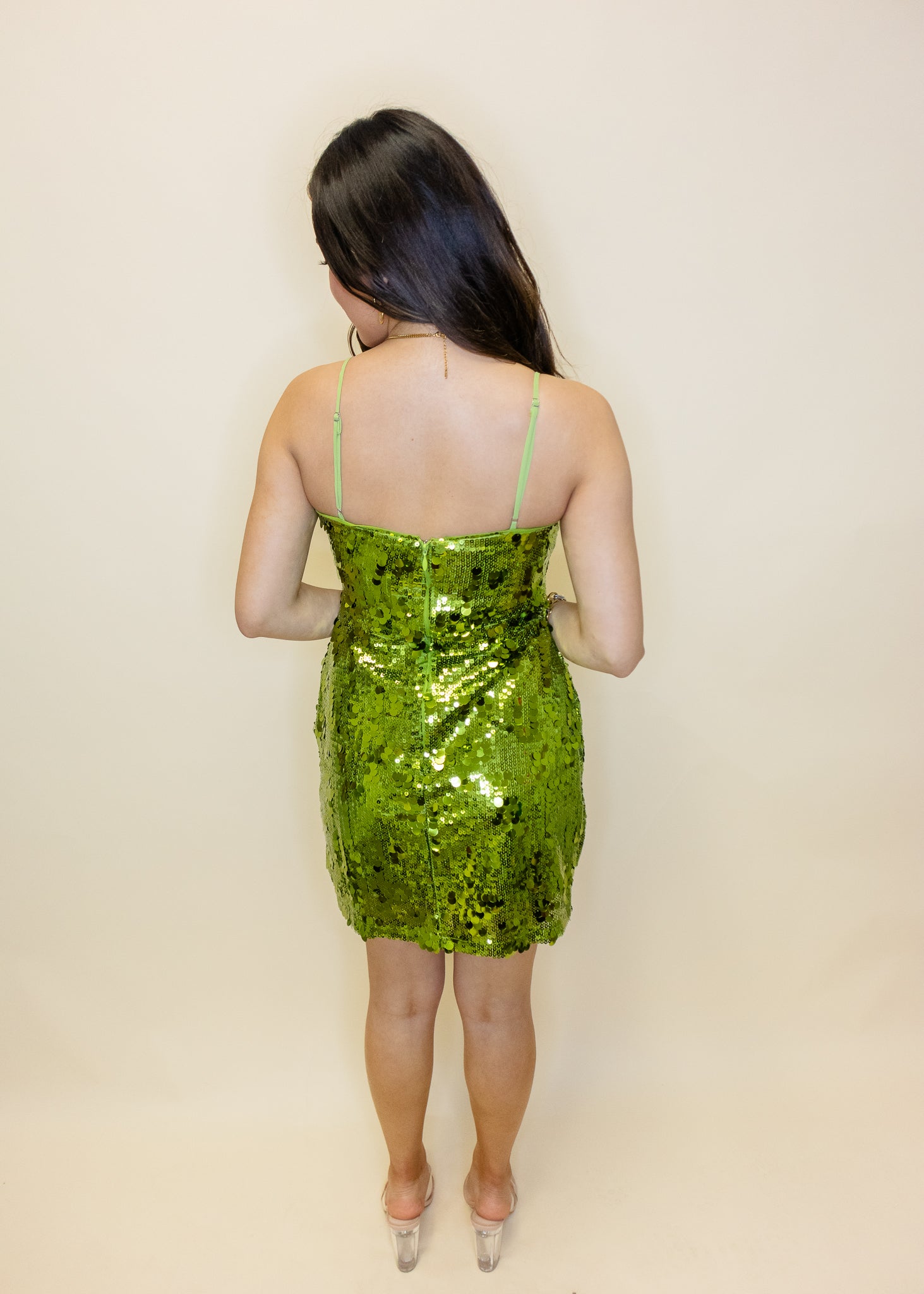 Lime Green Sequin Dress