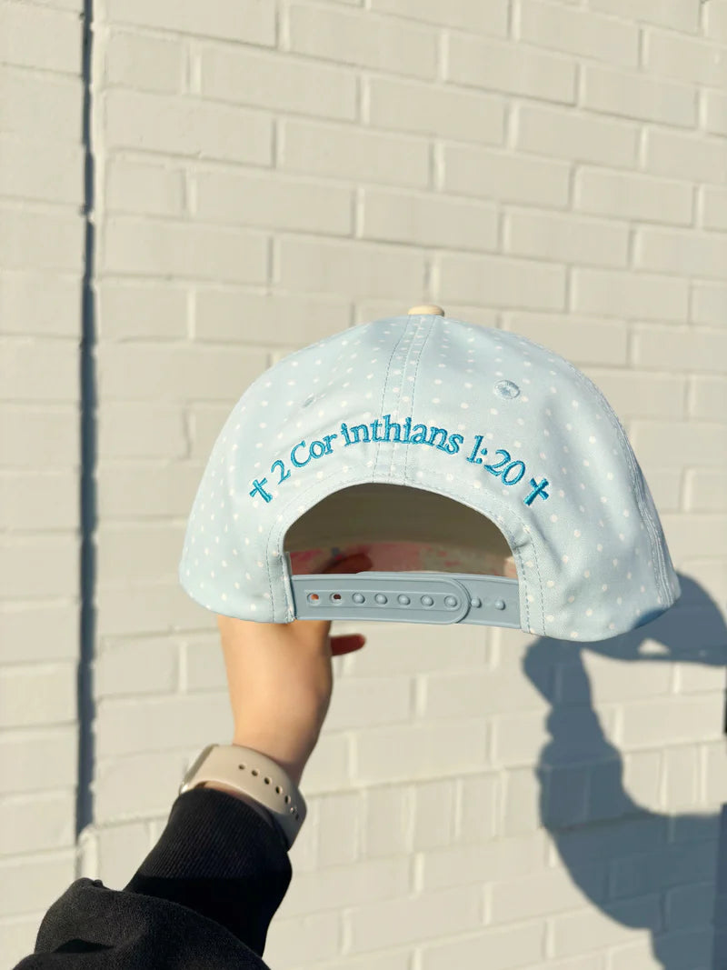 Turquoise Floral AMEN Hat