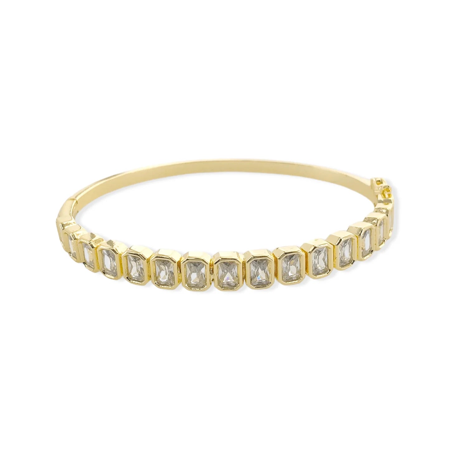 Gold Bezeled Baguette Bracelet