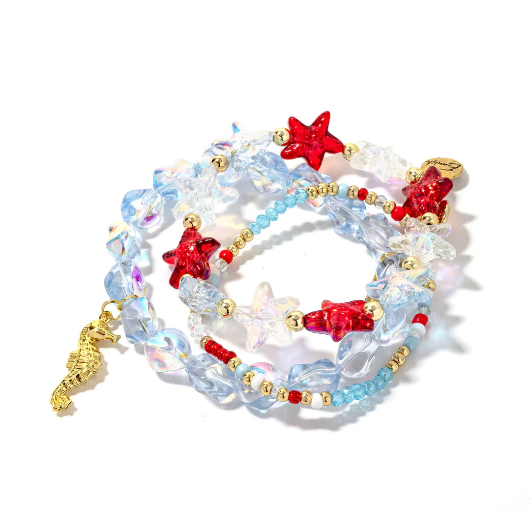 Patriotic Saltwater Bracelet Stack
