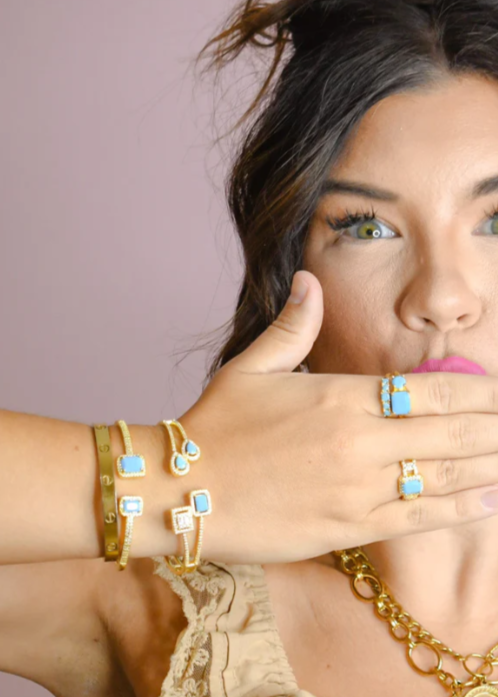 Turquoise Pearl Mirage Cuff Bracelet