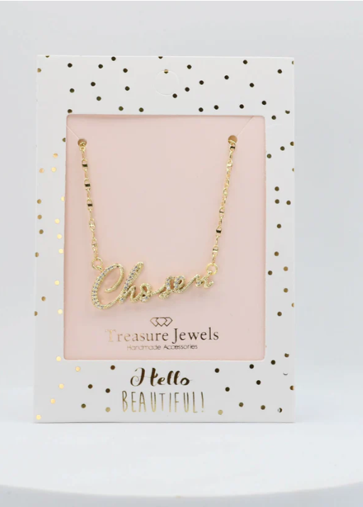 Gold Rhinestone Chosen Necklace