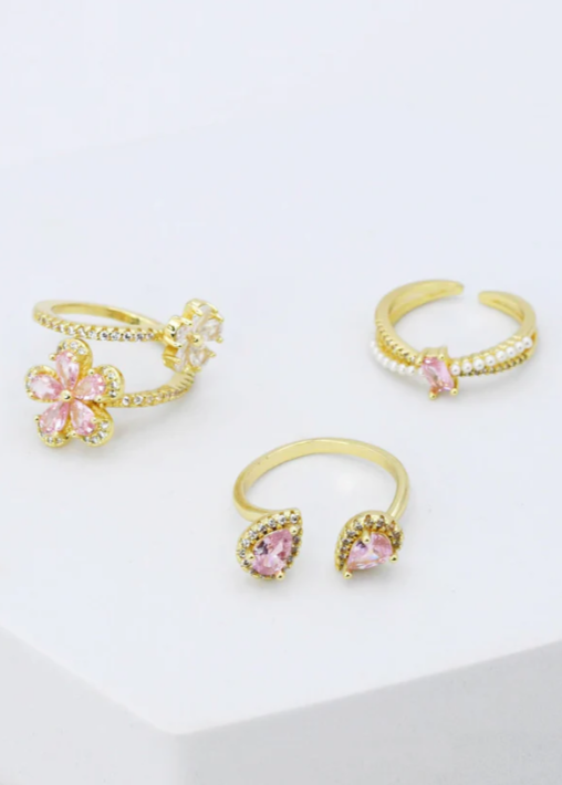 Aurora Pink Ring Set