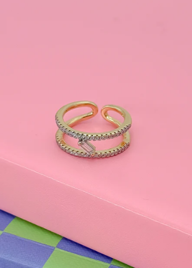 Gold Double Dazzle Ring