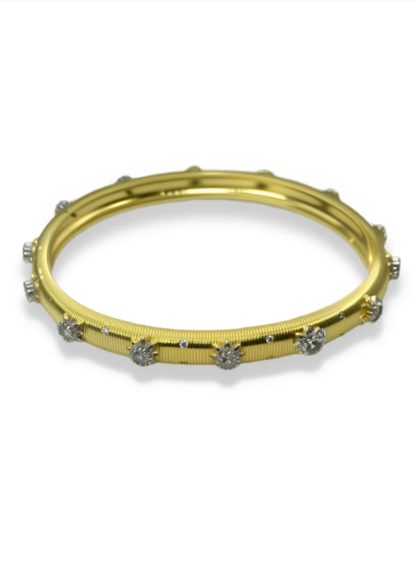 Gold Sol Starburst Bangle Bracelet