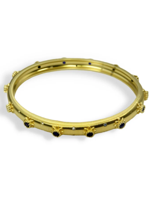 Gold Sol Starburst Bangle Bracelet